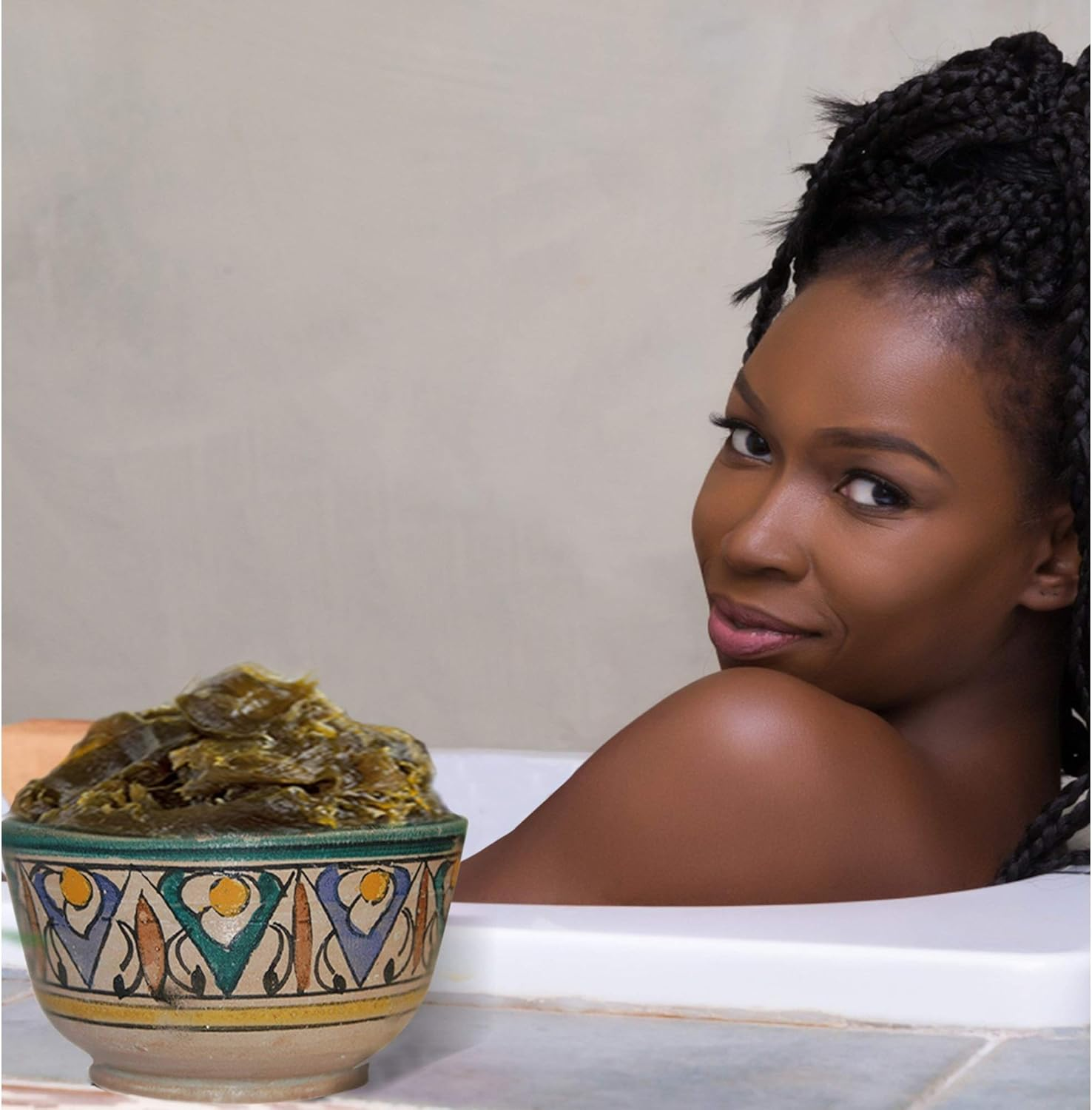 Zakia'S Morocco 8 Oz Moroccan Black Soap with Argan Oil and Kessa Exfoliating Glove image number 3