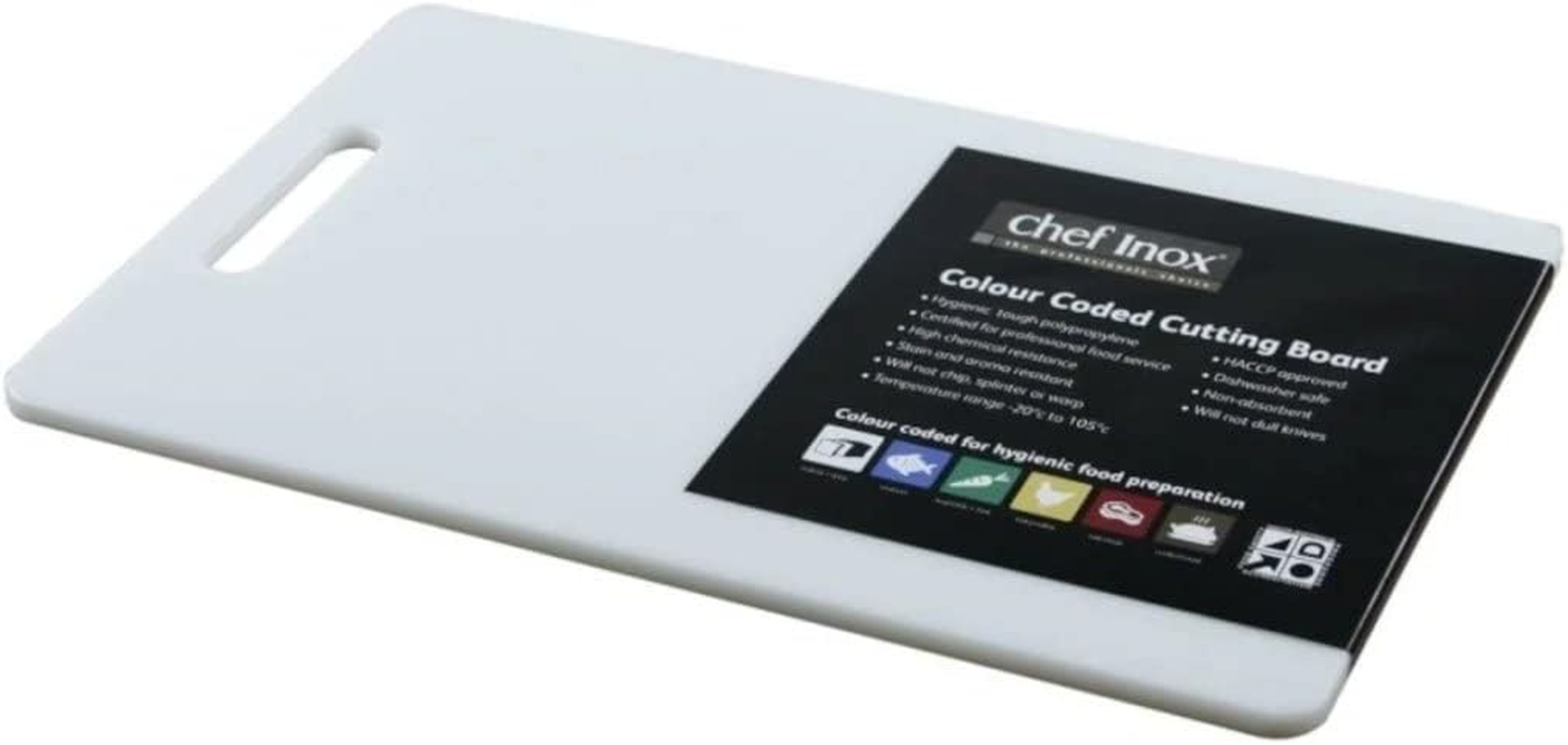 Chef INOX Polypropylene Cutting Board with Handle, 250 Mm X 400 Mm X 12 Mm Size, White image number 3