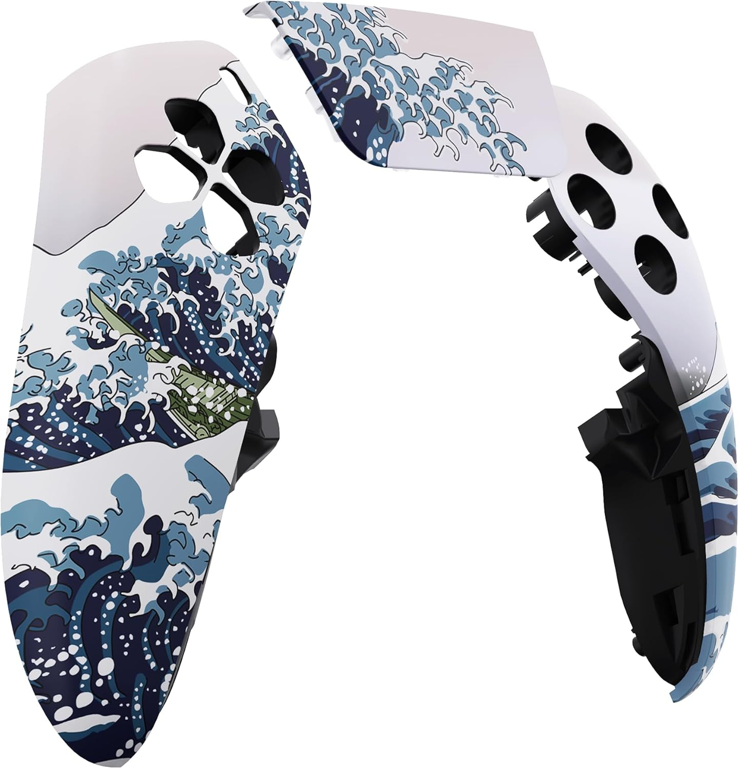 Extremerate Left Right Front Top Shell with Touchpad Compatible with Ps5 Edge Controller, Lovely Punky Bunny Replacement Faceplate Shell Custom Touch Pad Cover Compatible with Ps5 Edge Controller - Blue Nebula image number 6