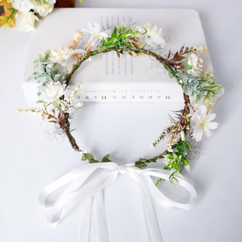 FOMIYES Simulated Flower Hair Accessories Lightweight Floral Headband for Brides Wedding Party Photo Shoots Cosplay Headwear for Girls image number 3