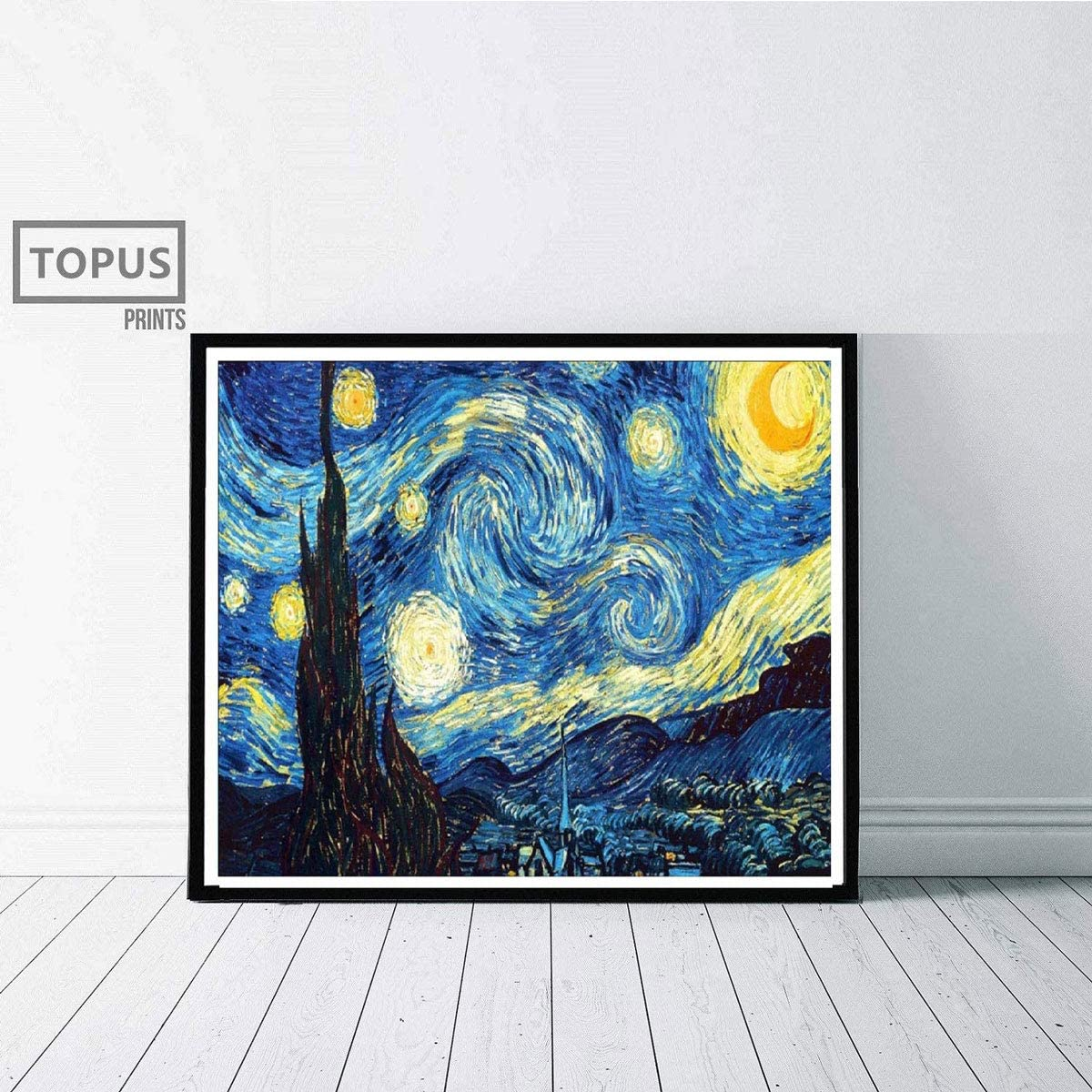 Topus 2 Packs 5D DIY Diamond Painting Set Full Drill Diamond Painting Starry Night Wall Stickers for Living Room(30X40Cm/12X16Inch) image number 4