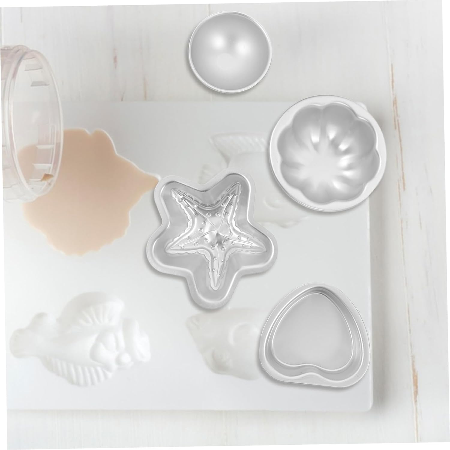 4Pairs Bath Soap Molds Reusable Molds for DIY Soap Making Bath Ball Shaping image number 5