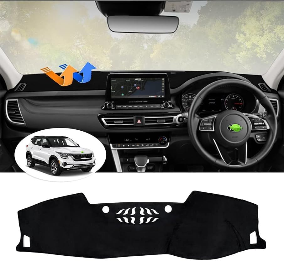 Evervenz Dash Mat for Kia Seltos 2022 2023 2024 2025 Flannel（Without HUD） Dash Cover Dashboard Cover Seltos01 image number 3
