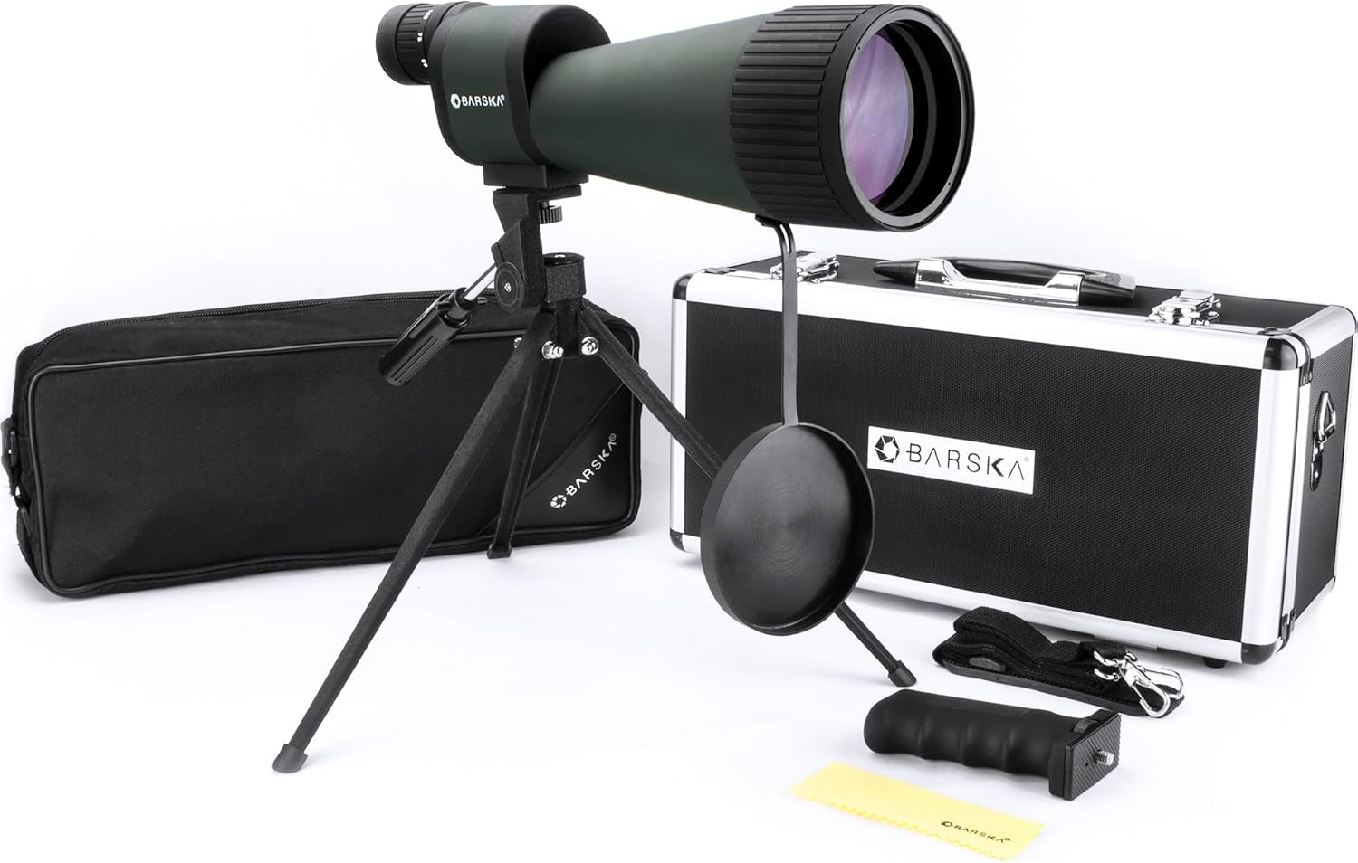 Barska Benchmark Waterproof Straight Spotting Scope with High Zoom Power, Objective Focus, Carrying Case & Tripod for Hunting Birding Target Shooting image number 2