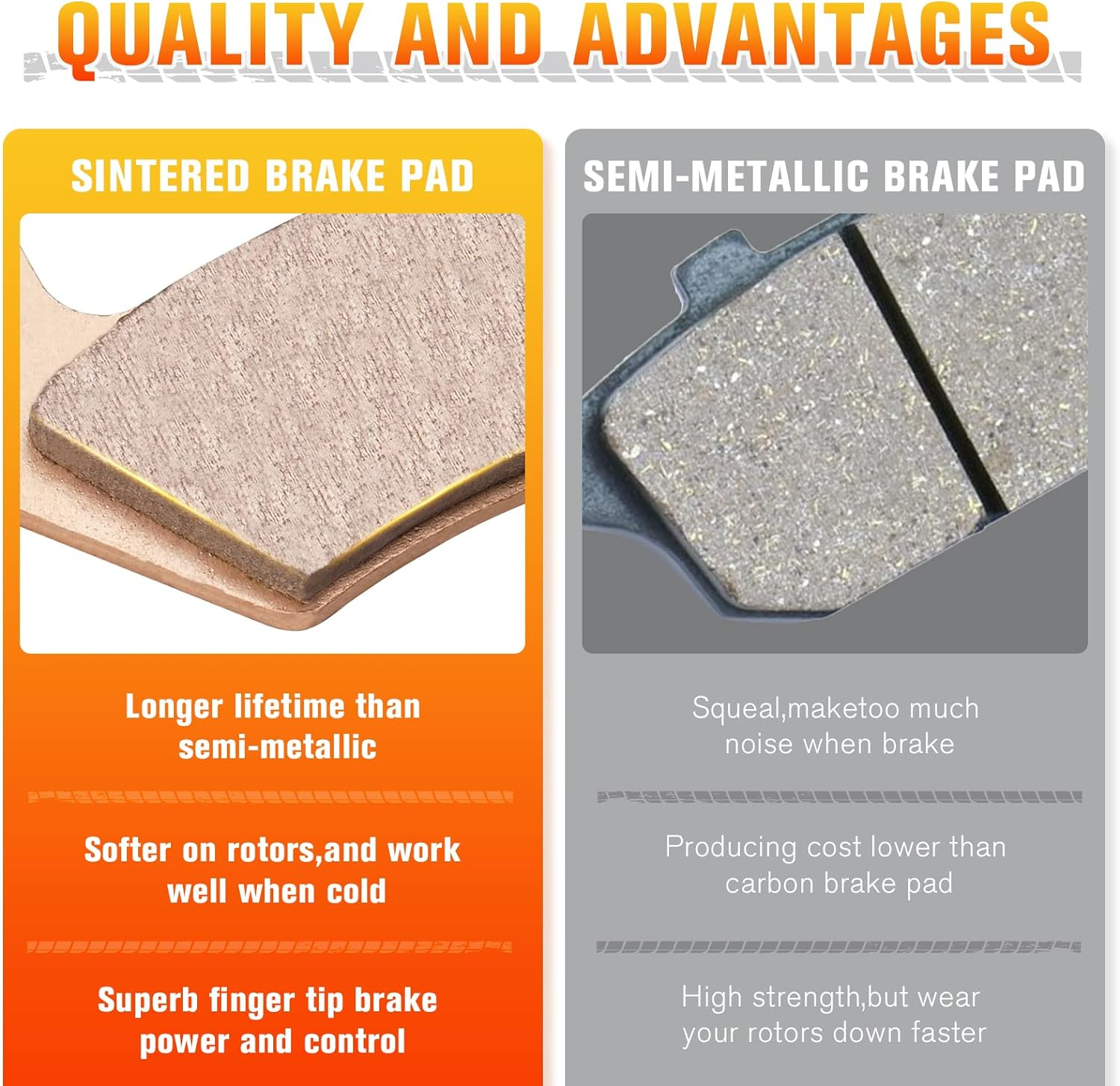 Front & Rear Sintered Brake Pads Set for 2020-2022 Polaris RZR Trail S 1000/900/S 900, 2015-2019 RZR S 900 EPS, 2016-2019 RZR S, 4 Sets Front and Rear Brake Pads