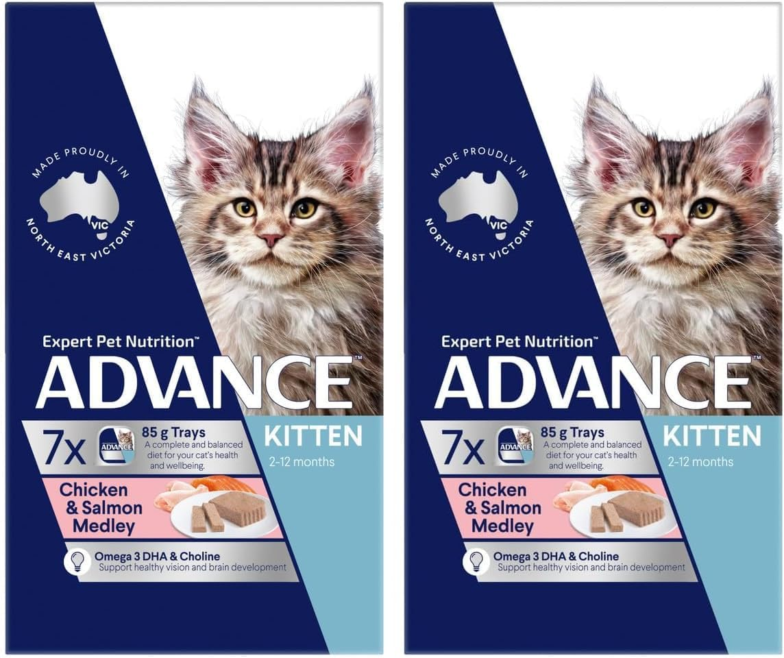 ADVANCE CAT KITTEN CHICKEN and SLMN MED 85G 7PK (292521)(OM7) image number 1
