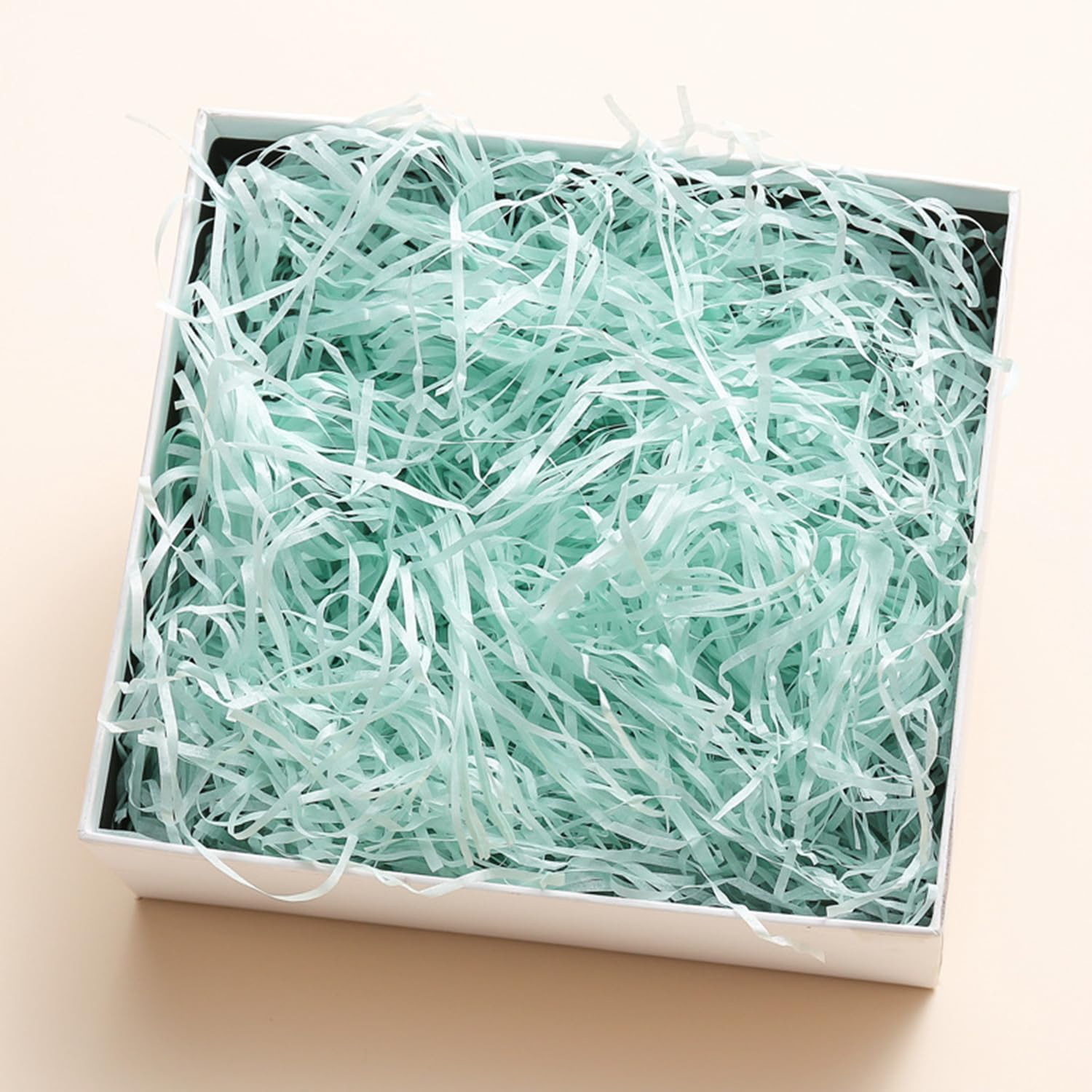 200G Crinkle Cut Paper Shred Filler for Gift Wrapping & Basket Filling, Shredded Paper for Gift Box, Crinkle Paper for Packaging (Mint Green) image number 3