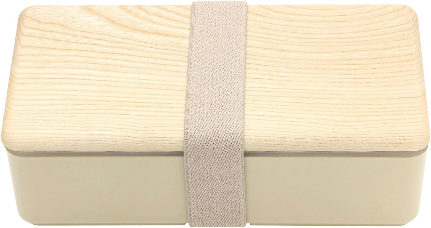 Miyoshi Seisakusho 0601-0057 Wooden Lid Lunch Box, Sen, White, Size: Approx. W 7.0 X D 3.4 X H 2.4 Inches (17.8 X 8.7 X 6