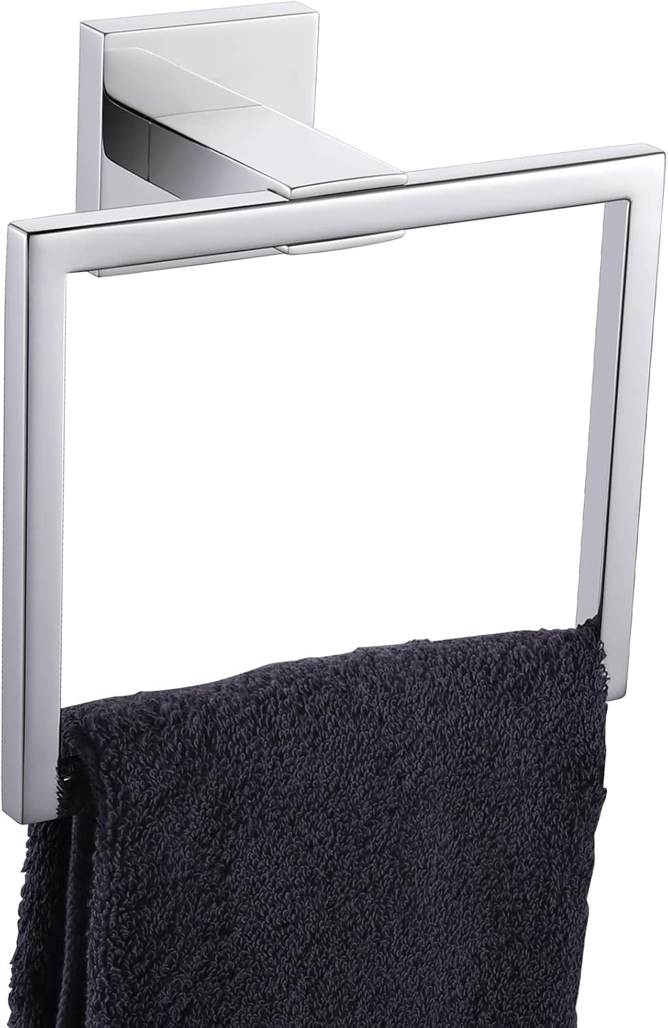 KOKOSIRI Bathroom Towel Holder Bath Towel Ring Towel Hanger Towel Rack Wall Mounted Stainless Steel Mordern Style, Polished Chrome, B3004CH image number 4