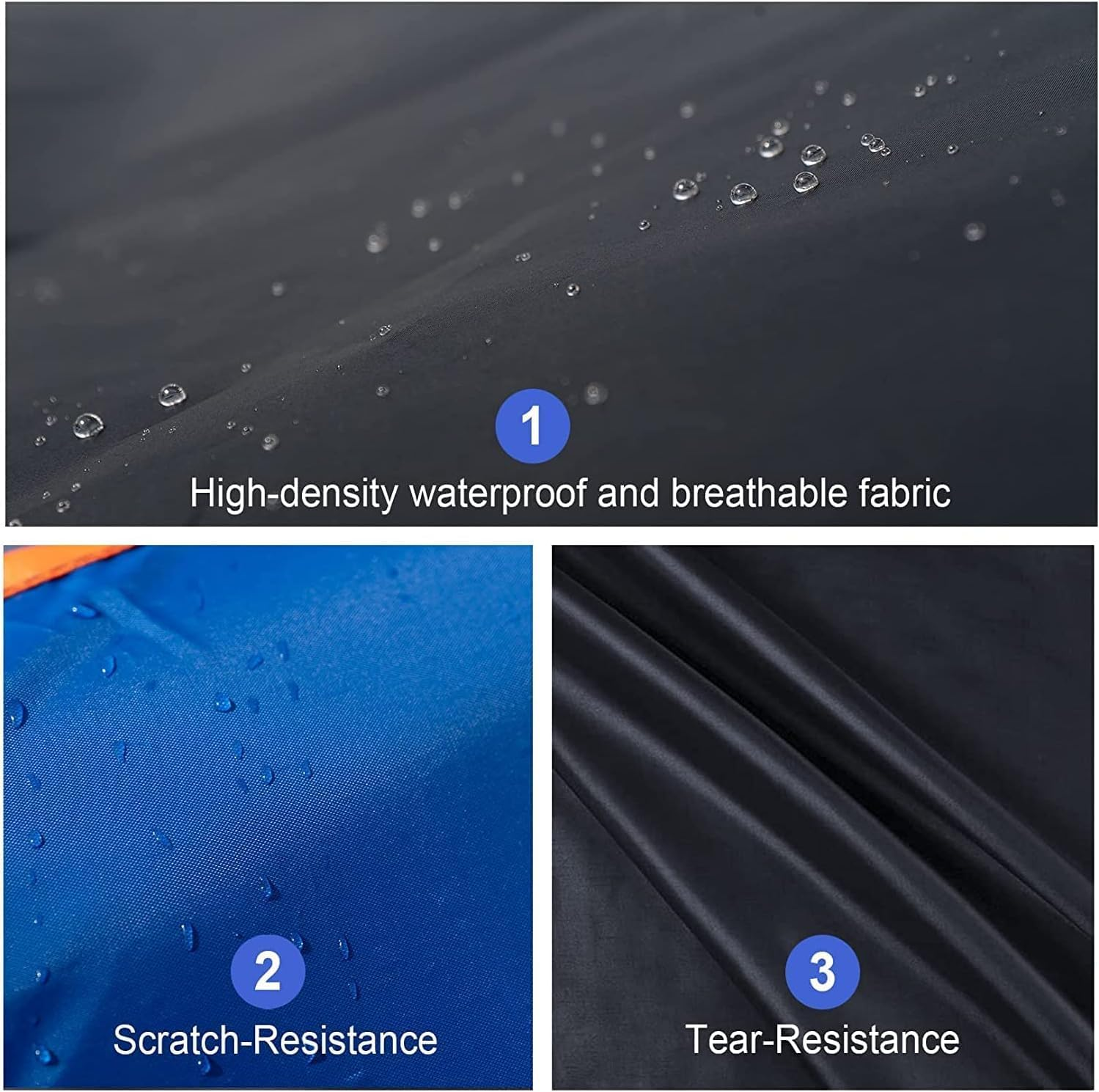 Waterproof Car Cover, All-Weather Snow Proof, UV Proof, Windproof Outdoor Full Car Cover, Suitable for Sedans, SUV, Pickup Truck (Suitable for Vehicle Length 5.1-5.3 Meters, Blue) image number 2