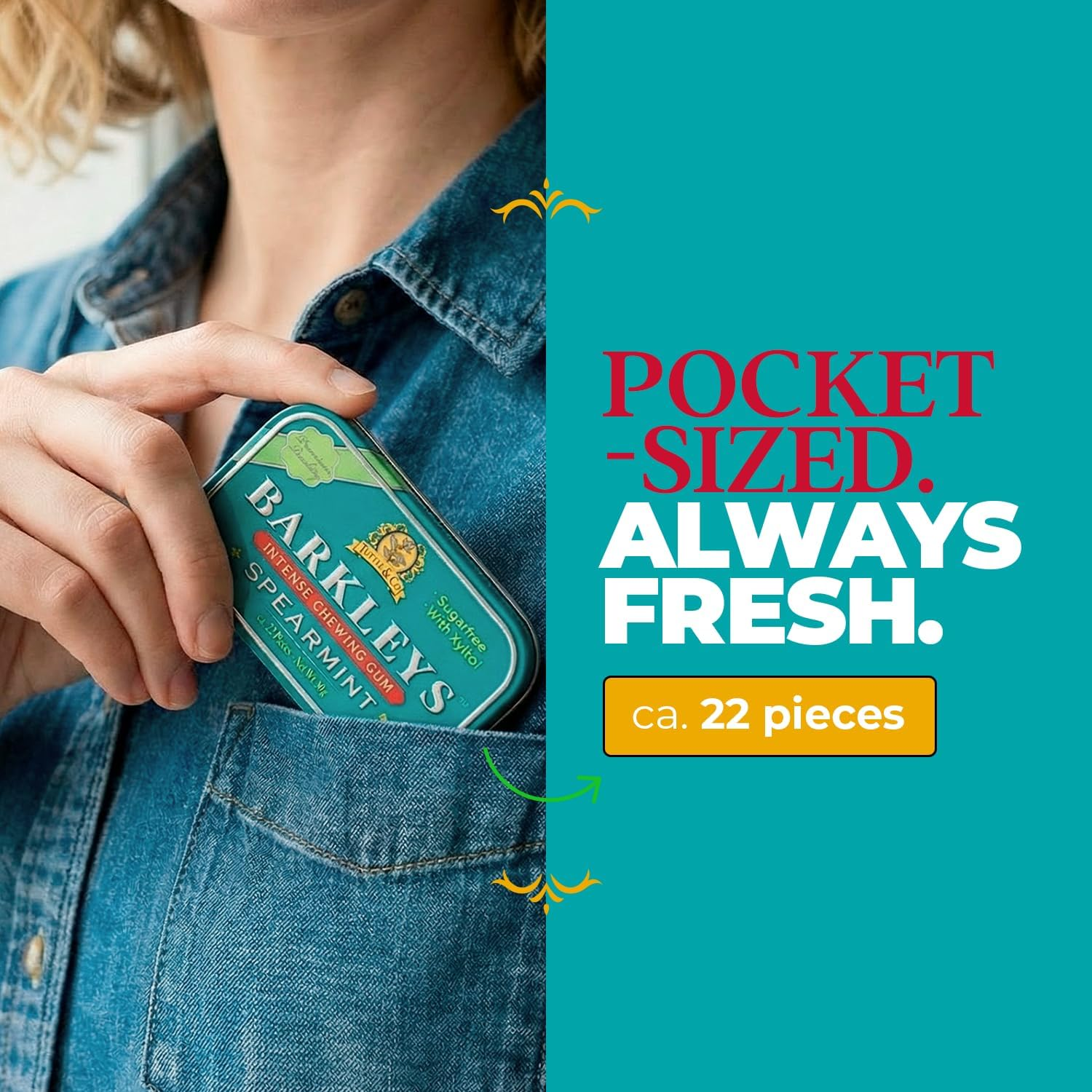 Barkleys Sugar Free Gum Spearmint G/F 30G image number 5