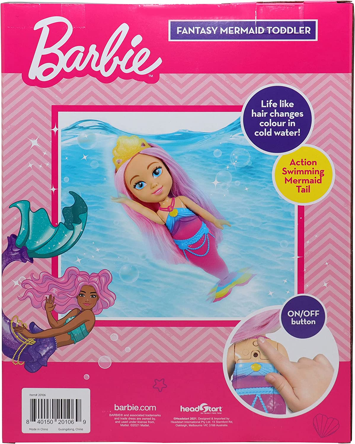 Headstart Barbie Feature Mermaid Toddler Doll, Multi, 20106
