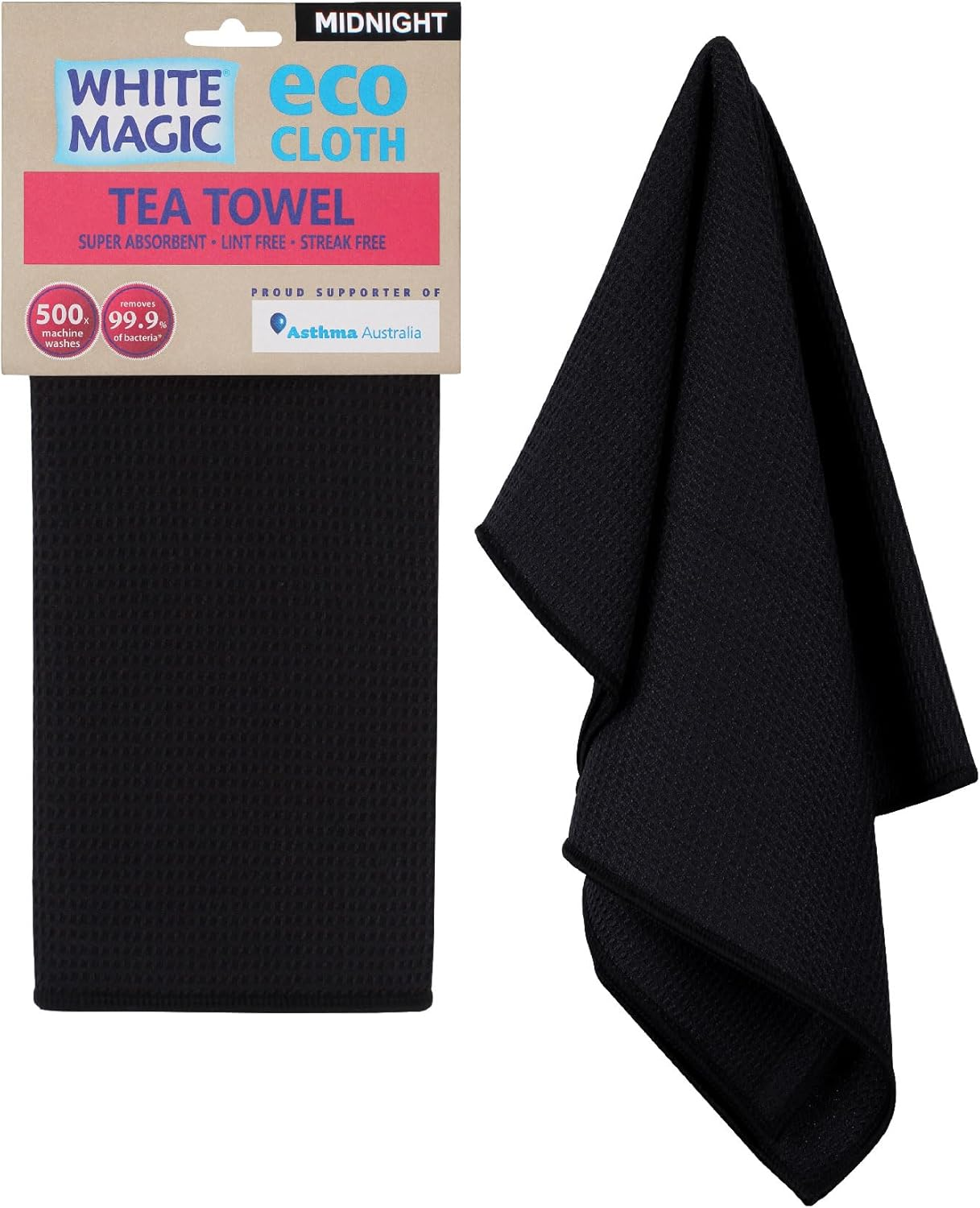 White Magic Tea Towel Single Pack, Midnight &ndash; Recycled Plastic Ultra Absorbent Microfibre, 70X50Cm, Lint-Free, Quick-Drying, Durable & Stylish Kitchen Towel, Multi-Purpose Use, Easy Care image number 3