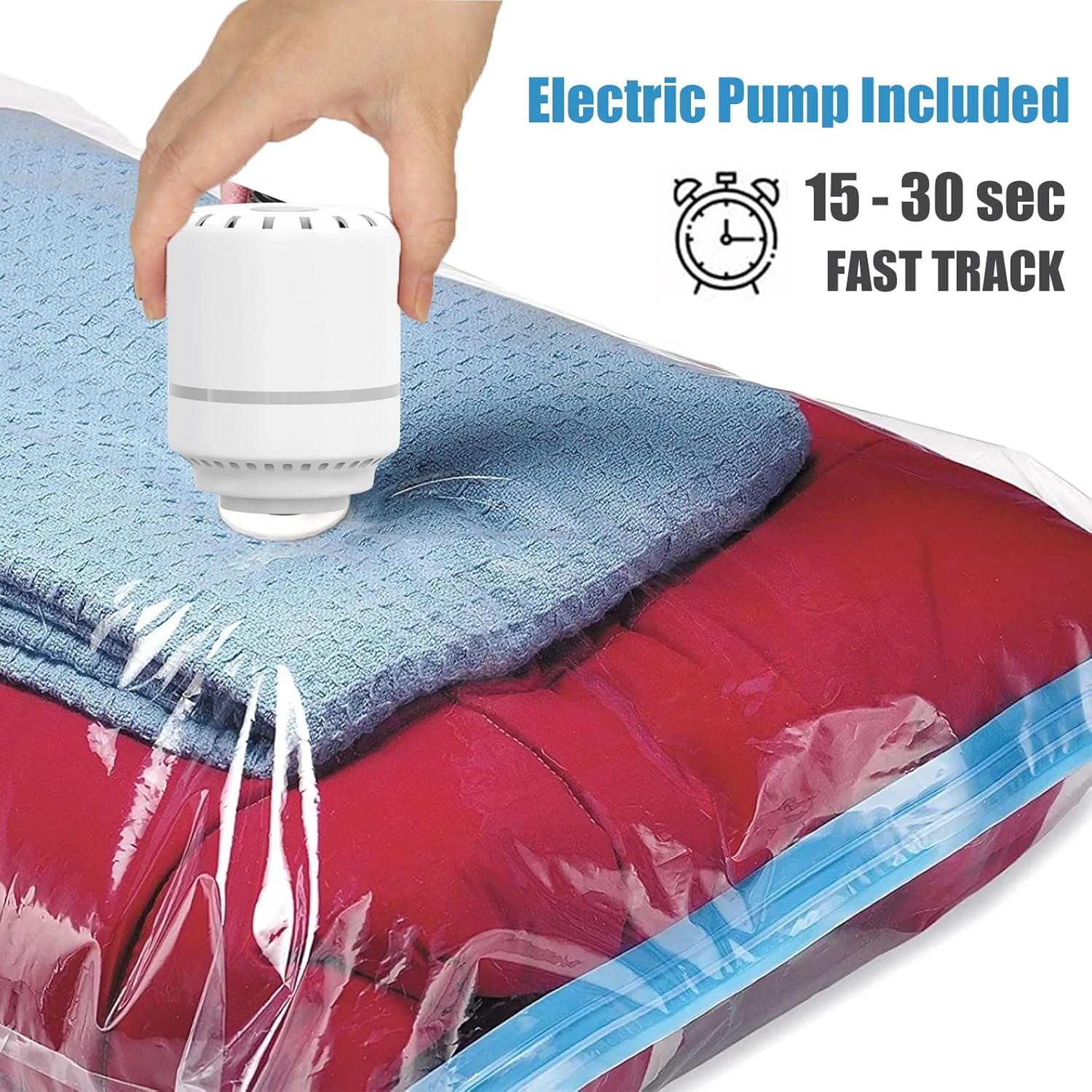 26 Combo Vacuum Storage Bags with Electric Pump,Travel Garment Bags(4 Jumbo, 4 Large, 6 Medium, 6 Small, 6 Roll),Travel Clothes Space Saver Bags,Bags for Clothes & Bedding