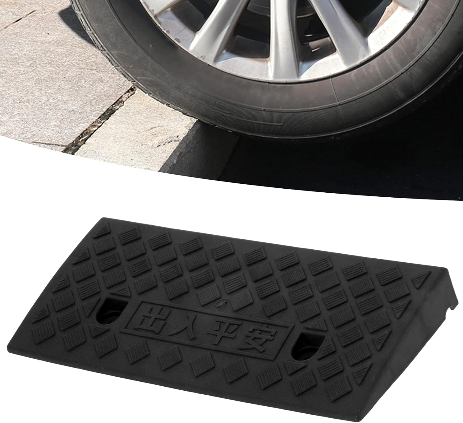 Threshold Ramp, 5Cm Curb Ramp Durable Portable for Car Vehicle Driveway Loading Dock Supplies(Black) image number 4