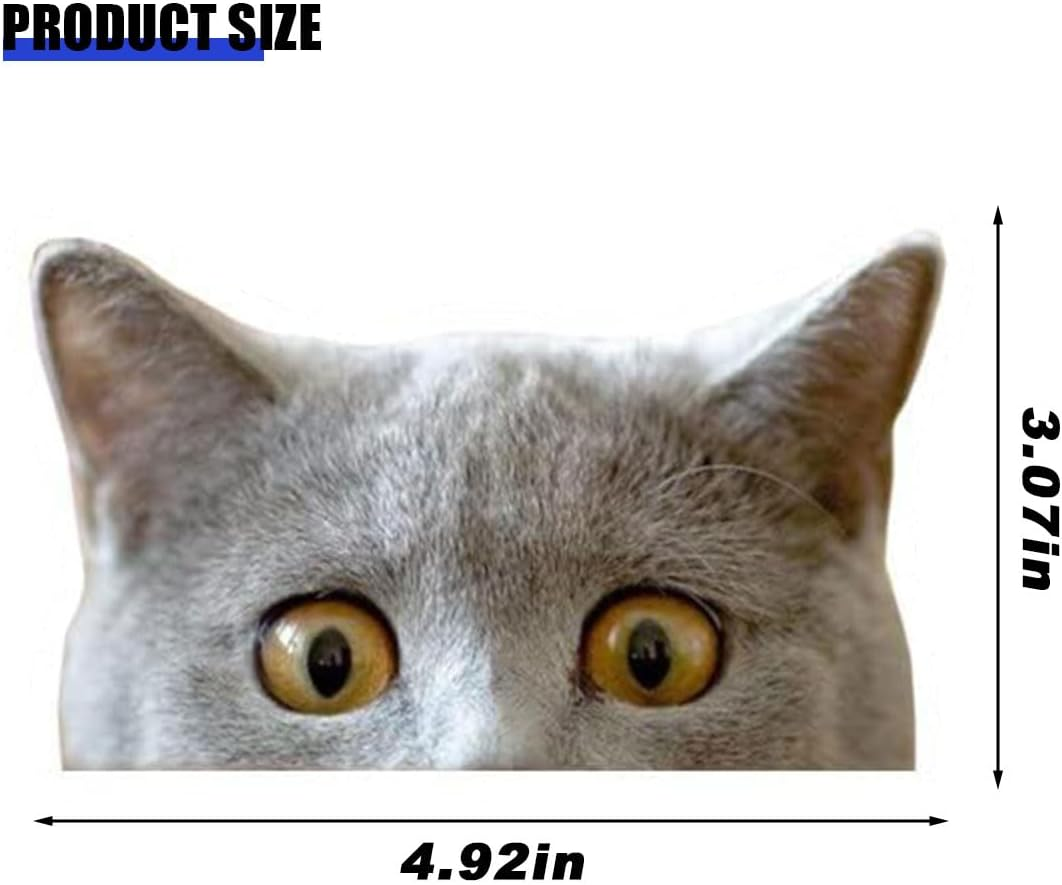 Cute Peeking Sneaky Cat Sticker Waterproof Indoor Outdoor Vinyl Decal, 5Inch Curious Peeking Kitty Cat Sticker for Car Window Bumper Laptop Motorcycle, and Any Other Smooth Surface (A) image number 1