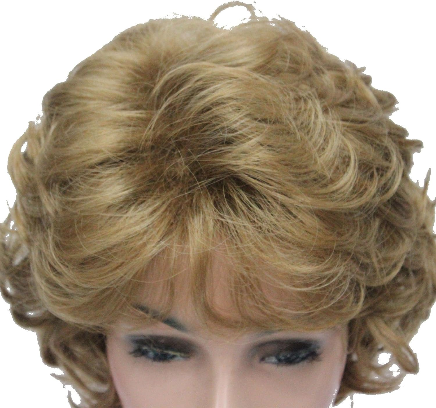 (19 Light Strawberry Blonde) - Lydell Women'S Short Curly Wavy Wig Synthetic Hair Full Wig 15Cm (19 Light Strawberry Blonde) image number 2