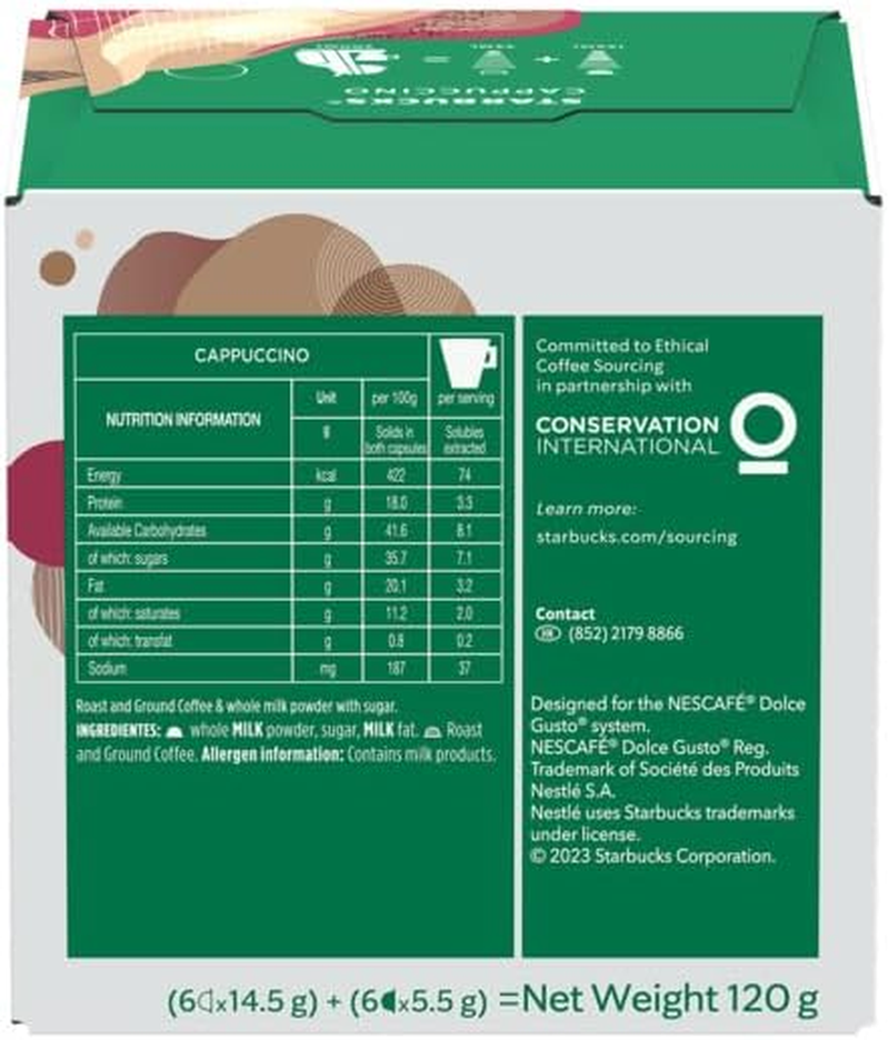 Starbucks Nescafe Dolce Gusto Blonde Cappuccino 12 Coffee Pods (36 Count, Pack of 3) image number 3