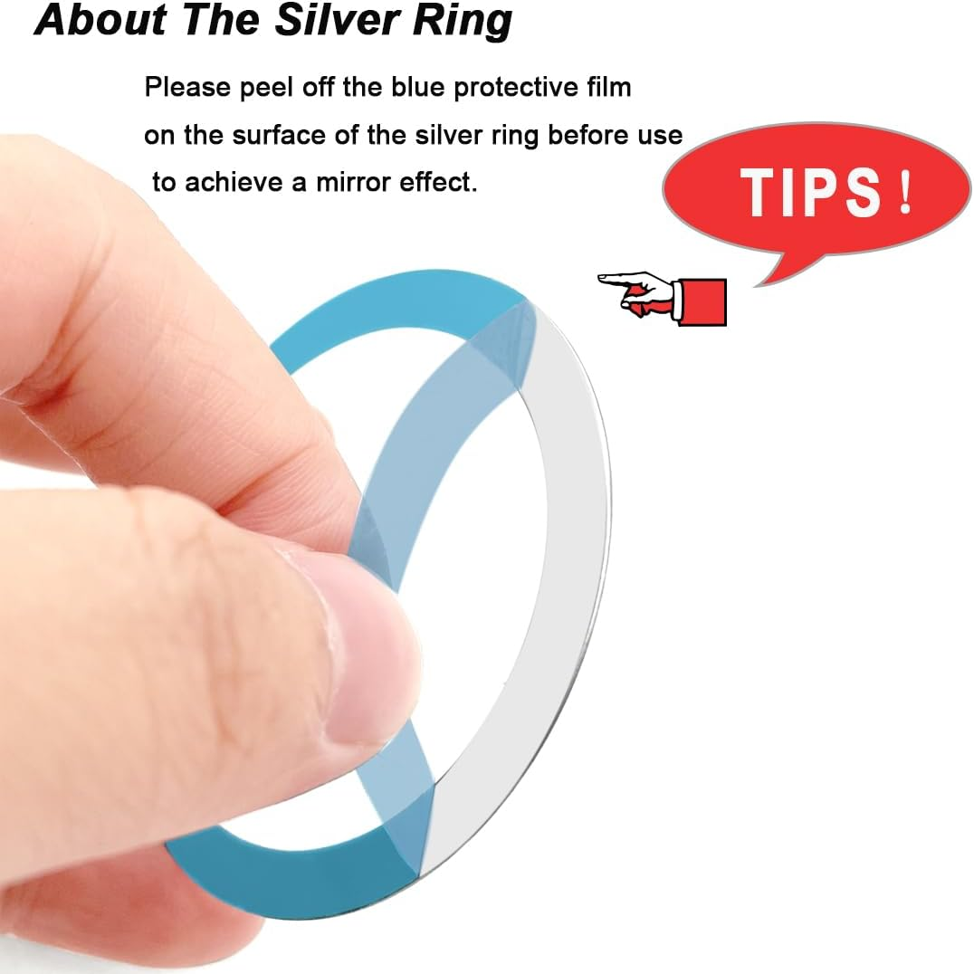 8 Pack Universal Metal Rings Sticker Compatible for Magsafe Magnetic Wireless Charger Iphone 15 14 13 12 Pro Mini Max Galaxy,(No Magnet) Ultra-Thin Car Charger Conversion Accessories,(Black,White) image number 3