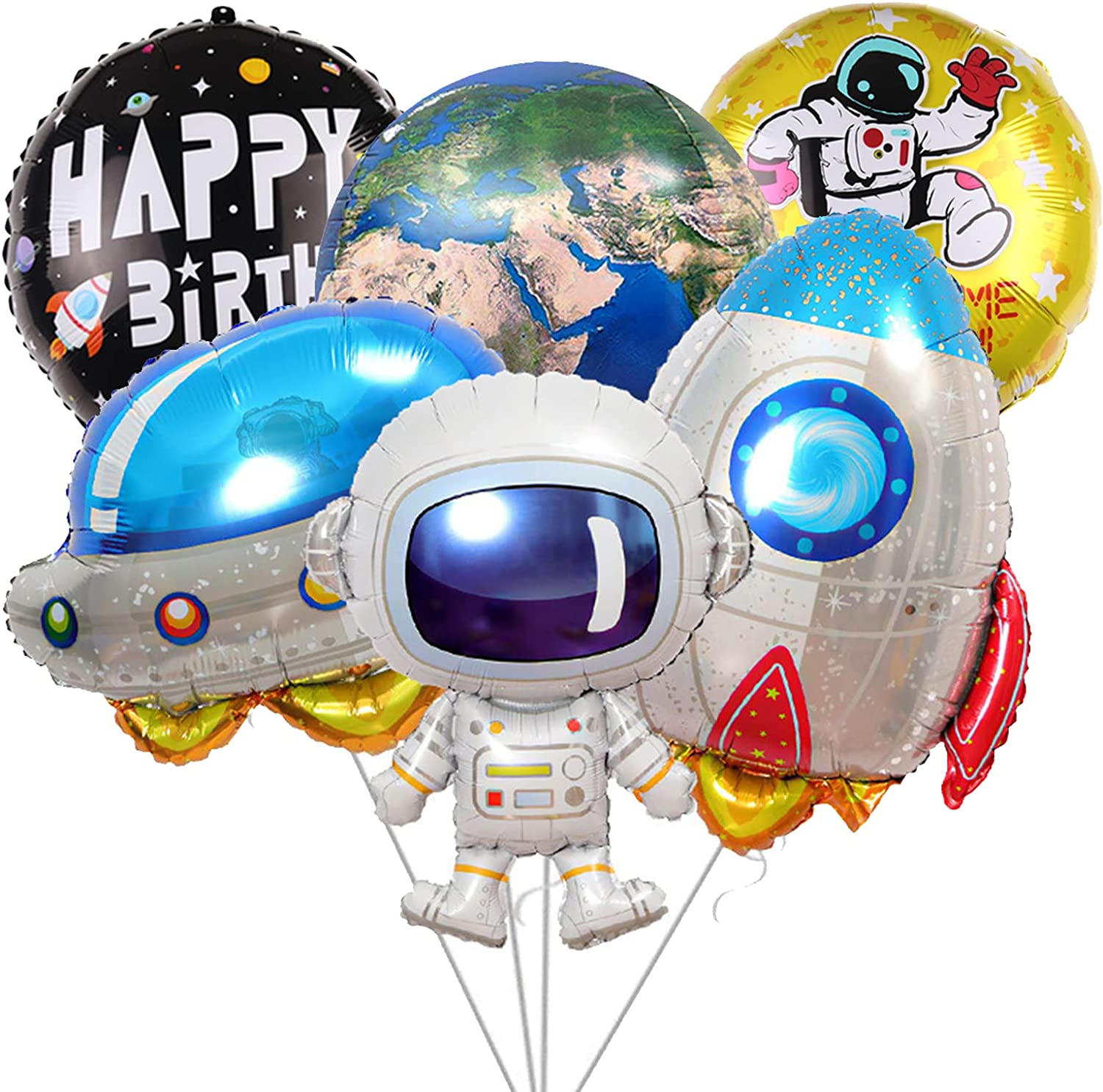 Outer Space Balloons 6 PCS, Outer Space Birthday Decorations and Supplies for Kids Planet Space Theme Party Birthday Party image number 2
