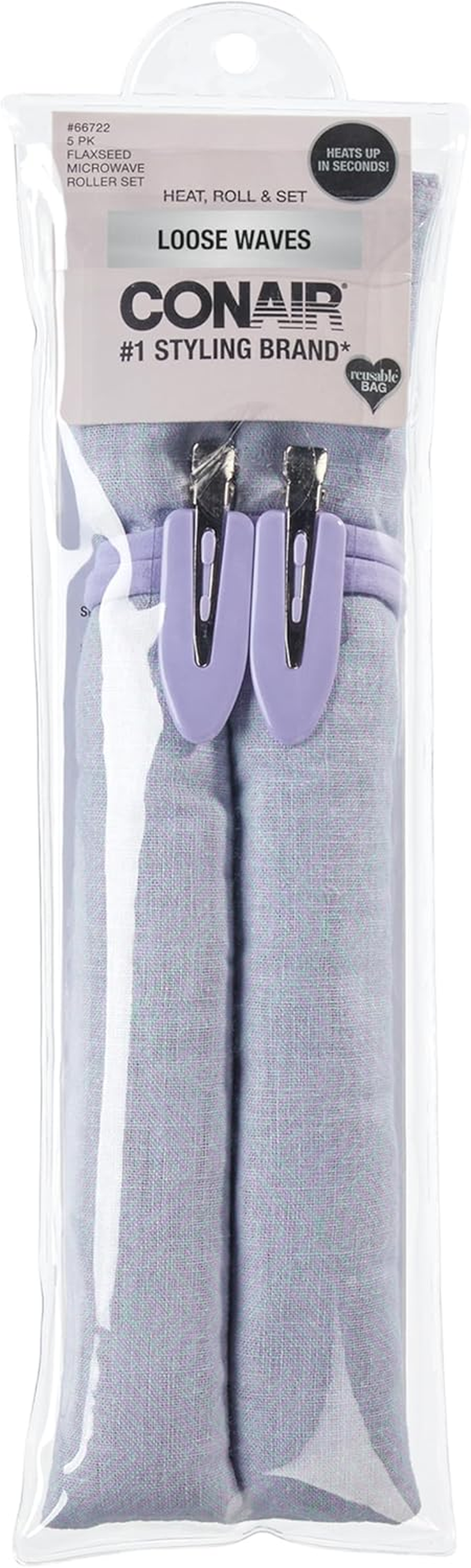 Conair Extra Long Microwave Rollers - Curlers for Women - Hair Curlers - Hair Curler for Women - Curlers - Microwave for Quick Styling - 5 Pk