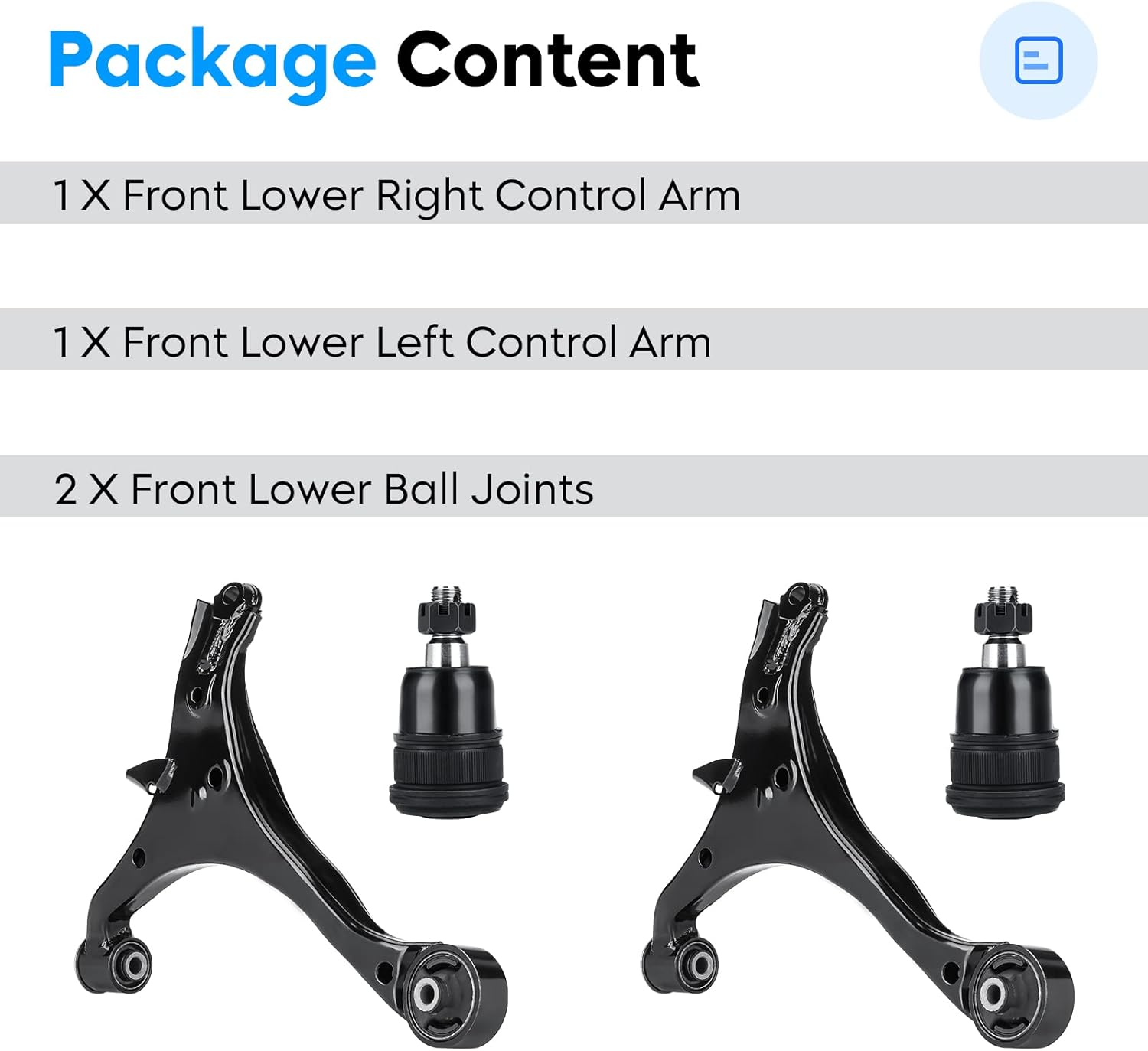4PCS Front Lower Control Arm & Ball Joint for Honda Civic 01-05 Sedan Coupe, Acura EL 2001-2005 All Models, Suspension Kit K640287 K640288 K90332 image number 1