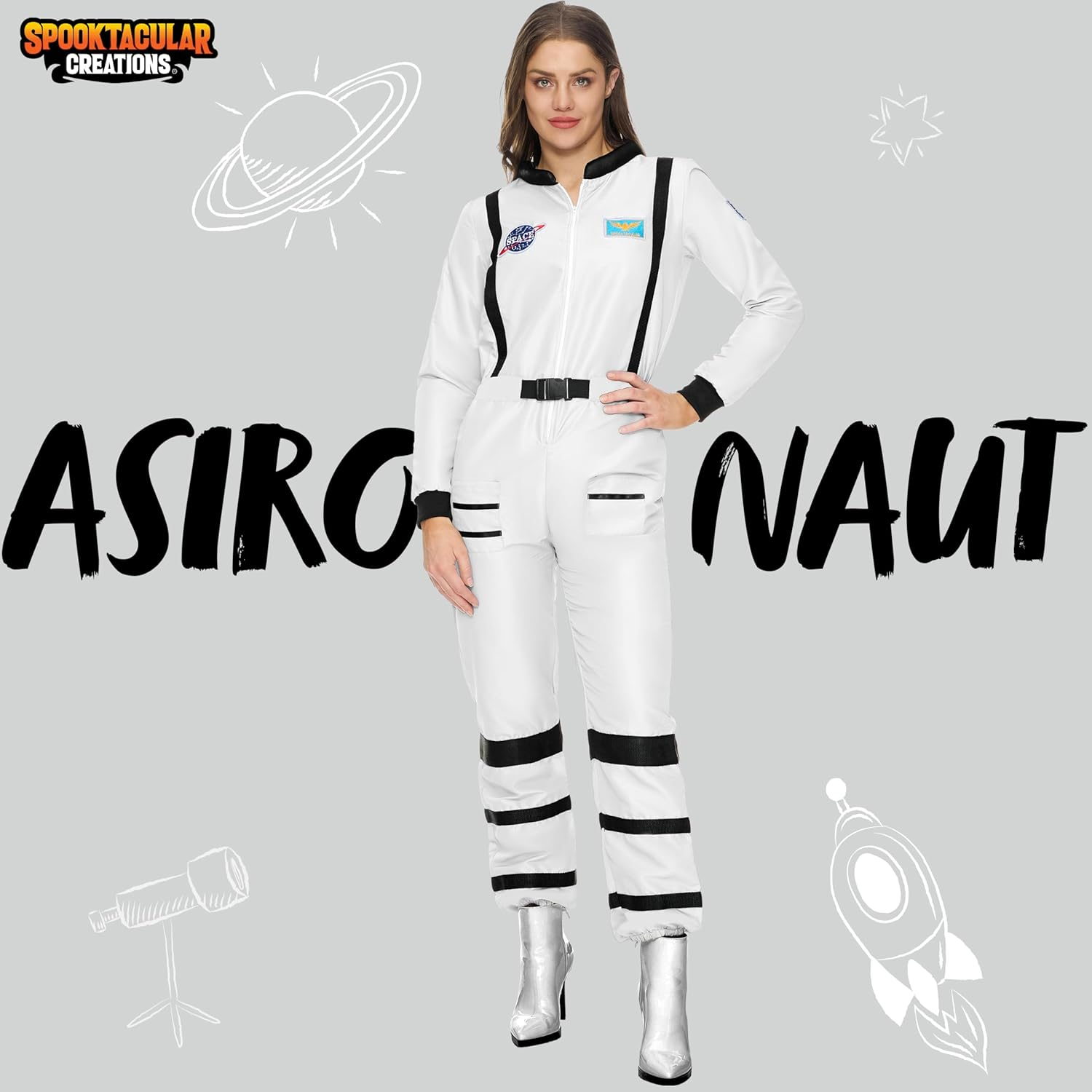 Spooktacular Creations Adult Astronaut Costume Women, Womens Halloween Costumes 2025 image number 6