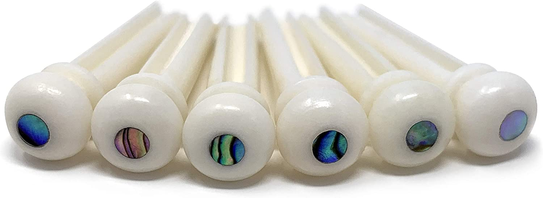 Crosby Slotted Pure Bone Bridge Pins with Abalone Dot Inlay for 6 & 12 String Acoustic Guitar image number 1