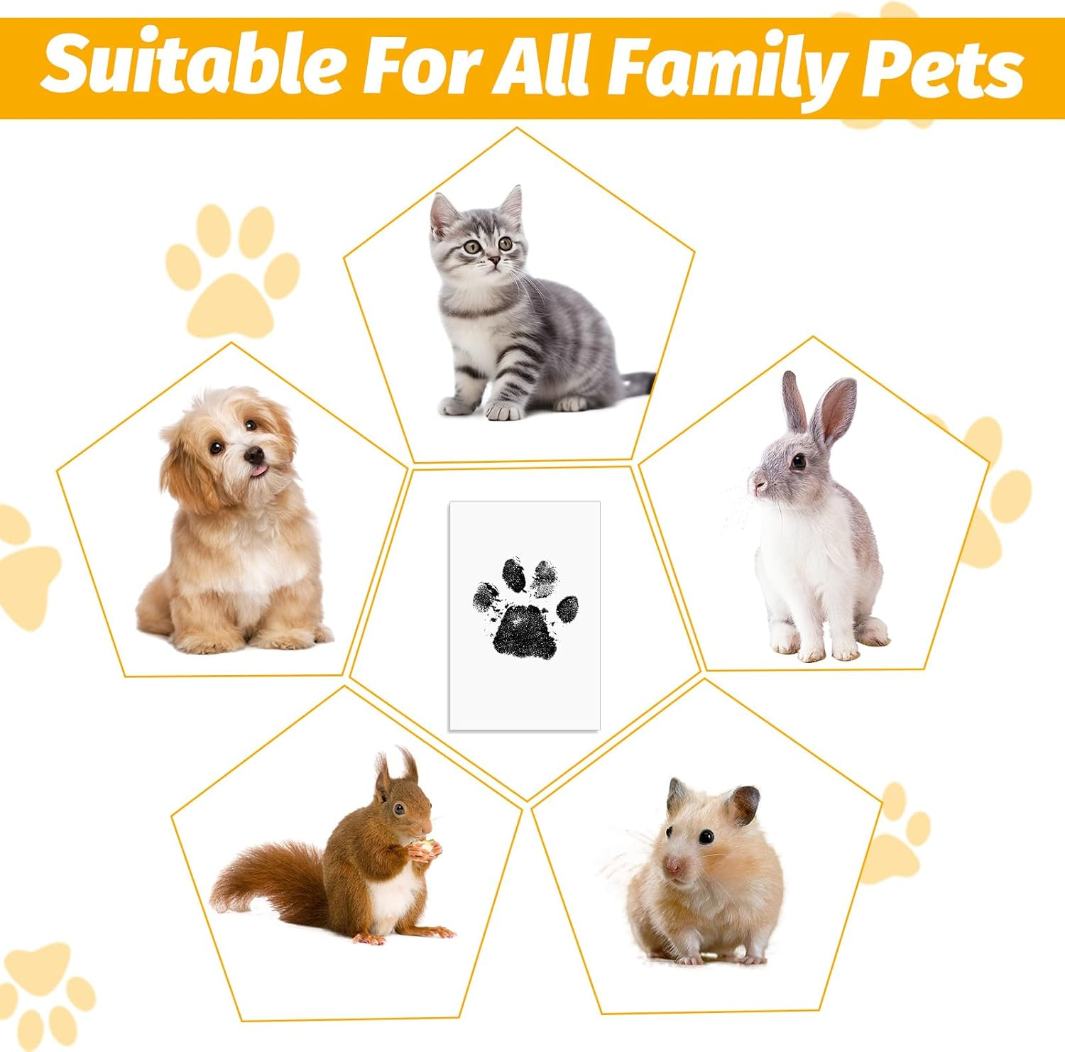 Paw Print Set Dog Cat Footprint 4 Pieces Ink Pad with 8 Cards Baby Dog Snout Print Kit Gift