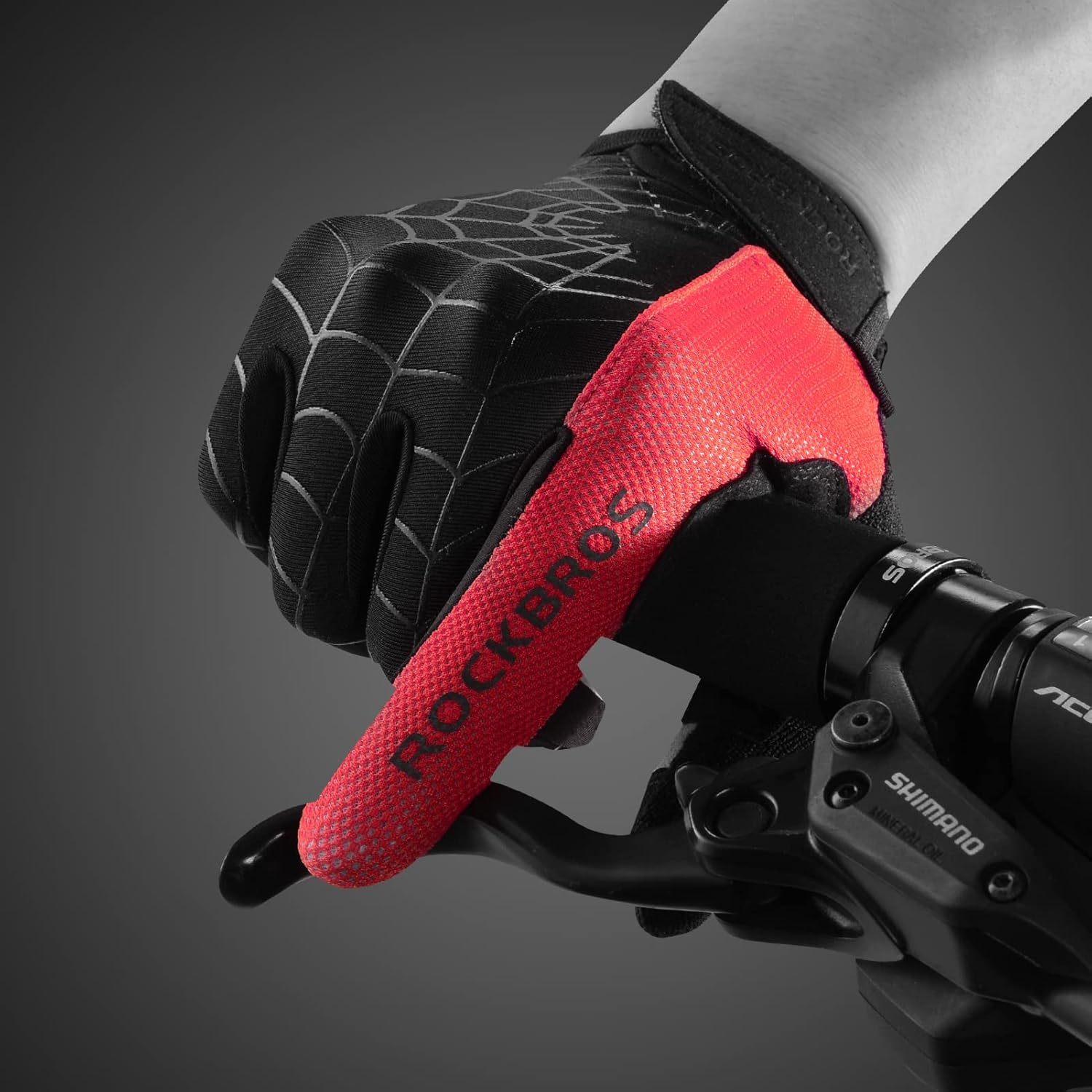 ROCKBROS Cycling Gloves for Men Mountain Bike Gloves Bicycle Gloves SBR Pad Anti-Slip Road Riding Gloves for Spring, Autumn Breathable Sports Gloves image number 4