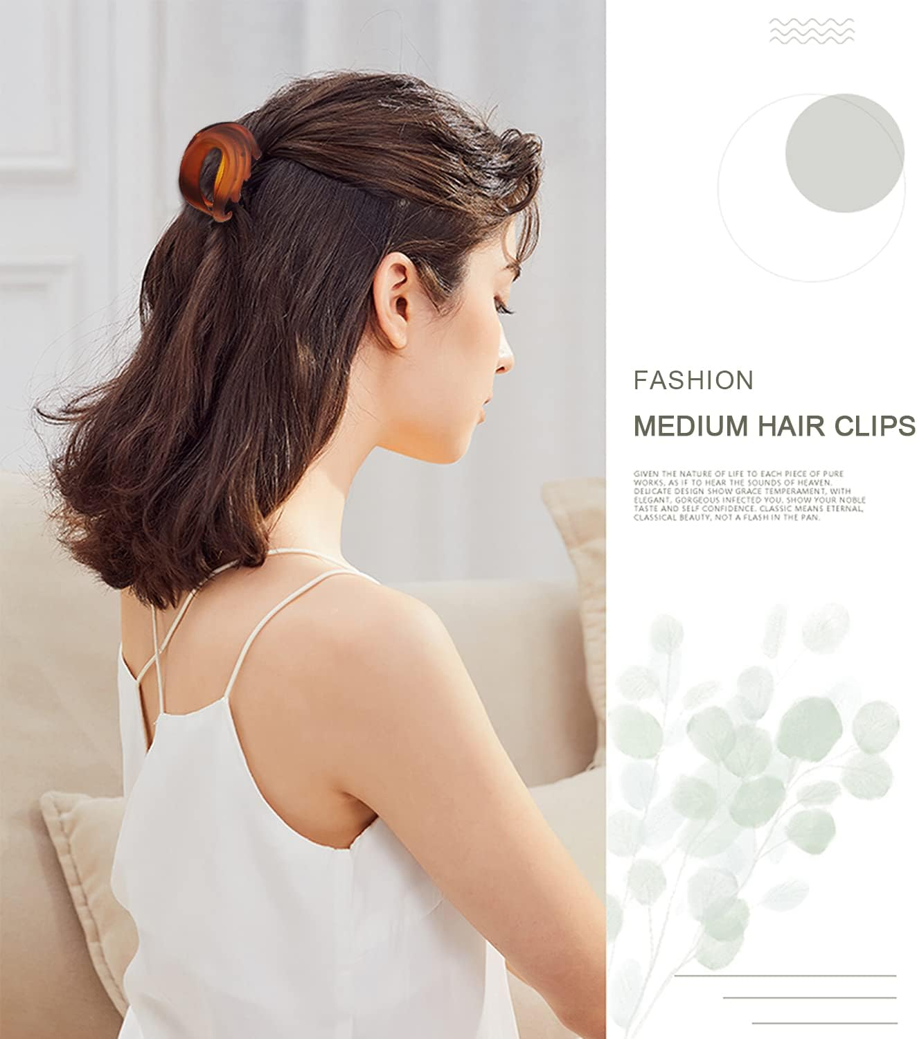 Claw Clips for Thin, Fine to Medium Hair - 2.6 Inch Strong Matte Flower Jaw Clips with Non-Slip Grip for Women, Girls & Kids, Gift Box Included (Black, Brown) image number 4