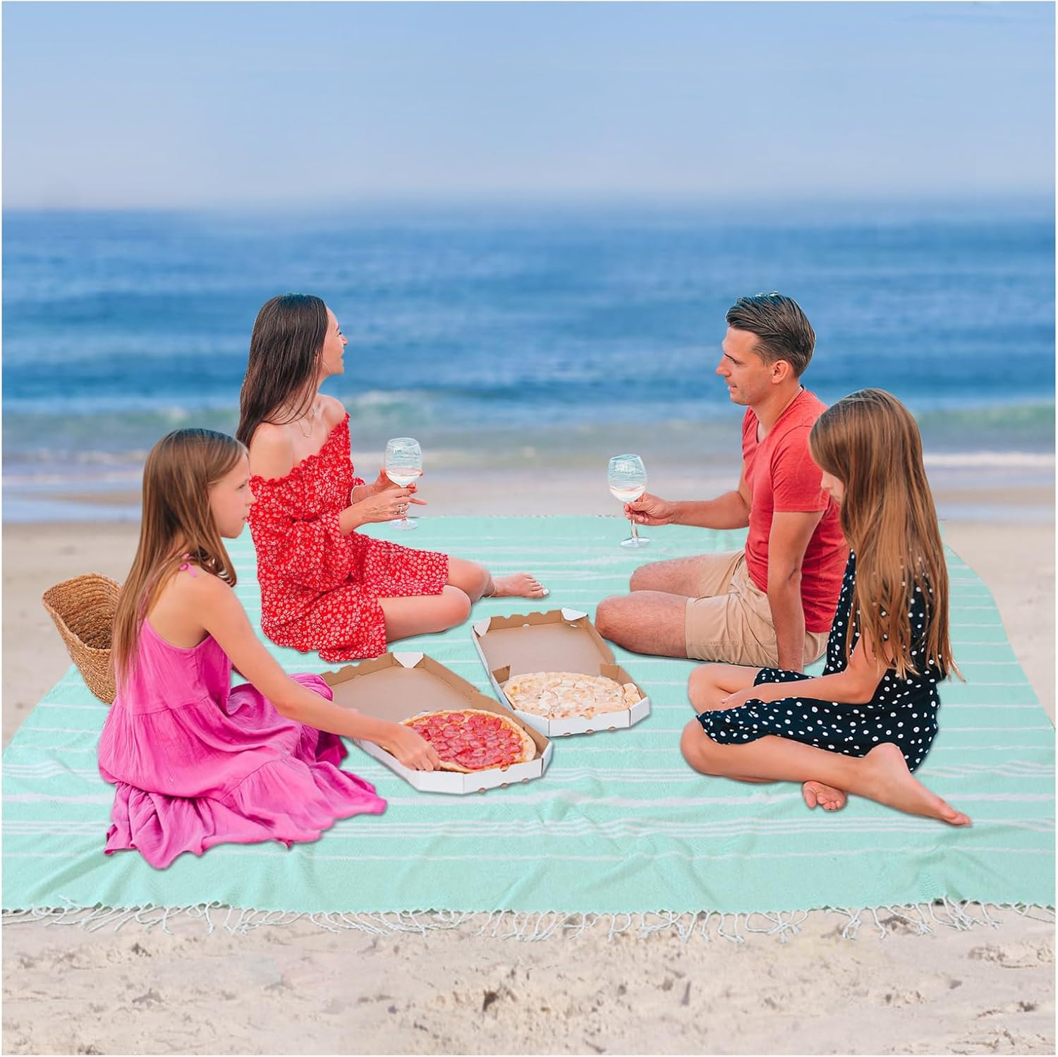 Giant Turkish Beach Towel Blanket Extra Large Boho Throw Blanket Jumbo Fast Drying Soft Thin Sandless Compact Oversized No Sand Repellent anti Resistant Repels Sandfree Chamois Women Men Adult Gifts