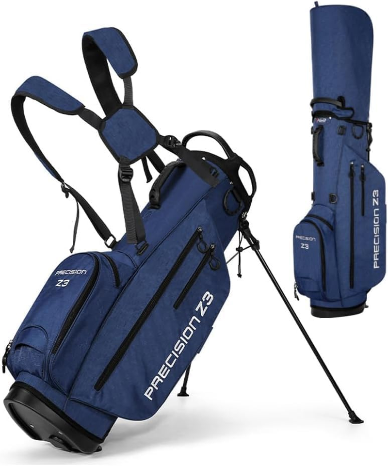 Golf Bag, Portable Golf Bag, Multi-Pocket Golf Bag with Non-Slip Stand, Automatic Adjustable Twofold Shoulder Straps, Removable Straps, Adult Golf Accessories, 11.8X49.2 Inches image number 5