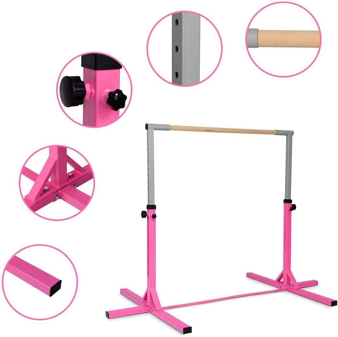 Kids Gymnastic Training Bar Expandable Gym Horizontal Kip Equipment image number 4