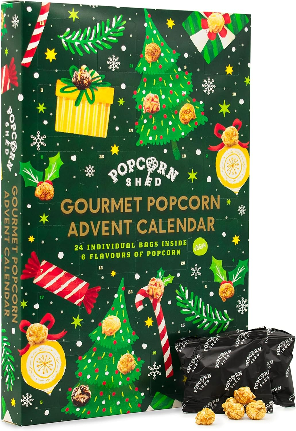 Popcorn Shed Gourmet Popcorn Advent Calendar 2024, 24 Days of Popcorn - 6 Luxury Flavours, Vegan and Gluten Free Foodie Gift, Non-Chocolate Advent Calendar image number 6