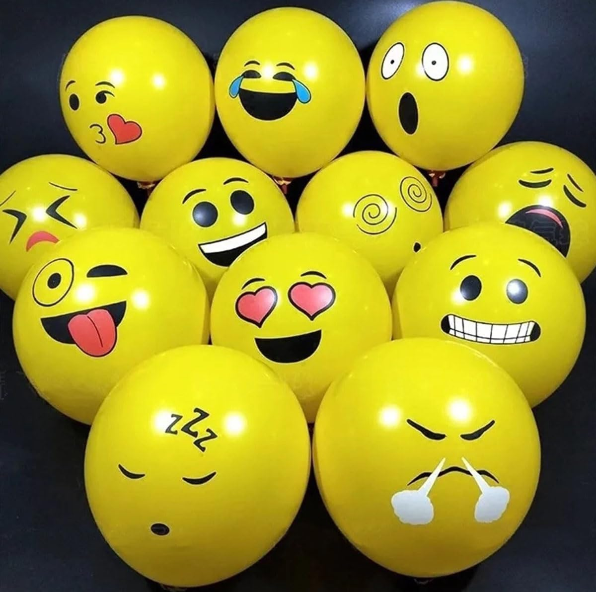 100Pcs Emoji Latex Balloons Funny Face Latex Balloons for Birthday Party Face Balloons Smile Printed Balloons Birthday Home Decoration 12Inch image number 6