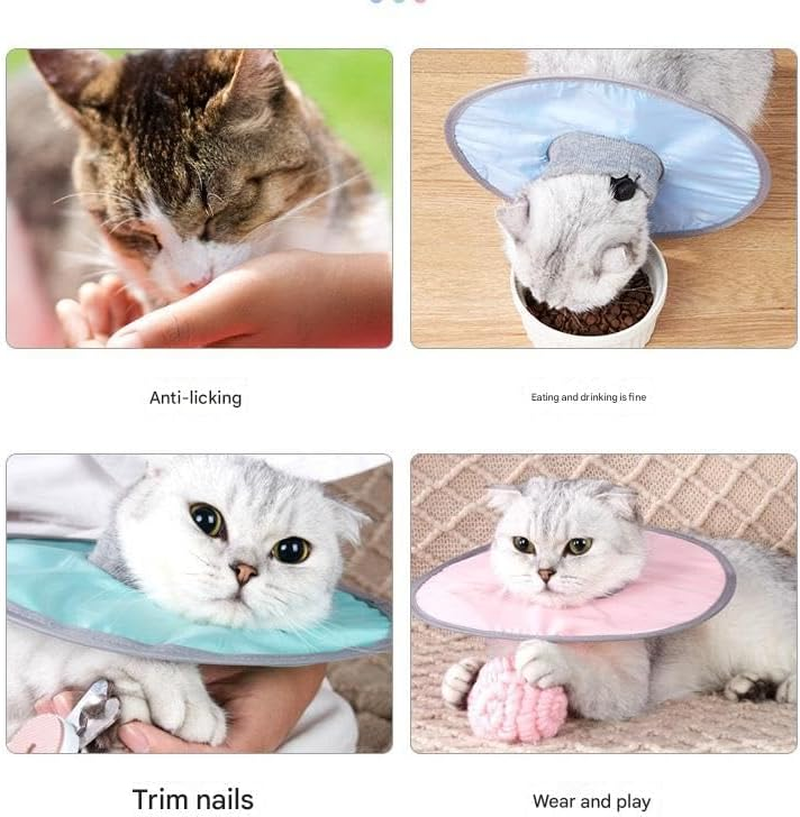 Cat Recovery Collar, Pet Protective Collar Puppy Cats after Surgery E Collar for Cat Kitten Prevent from Licking Wounds (Pink, X-Large) image number 4