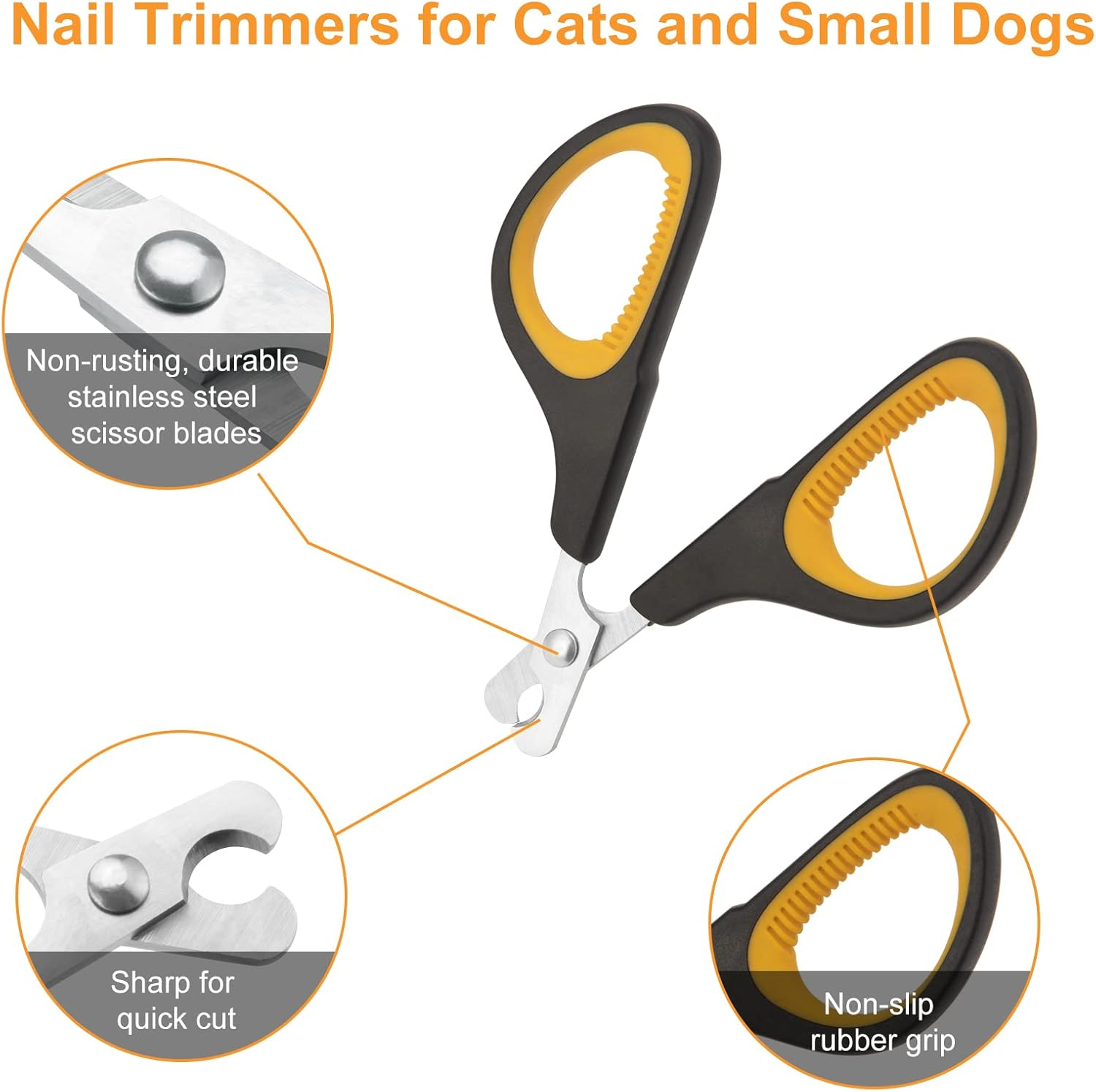 Cat Nail Clipper, Premium Dog Nail Clippers Trimmers Cat Claw Pet Nail Clippers Professional Ergonomic Anti-Slip Small Animals Grooming Tool for Kitten Cats Puppy Birds Hedgehogs Rabbits Hamsters image number 4
