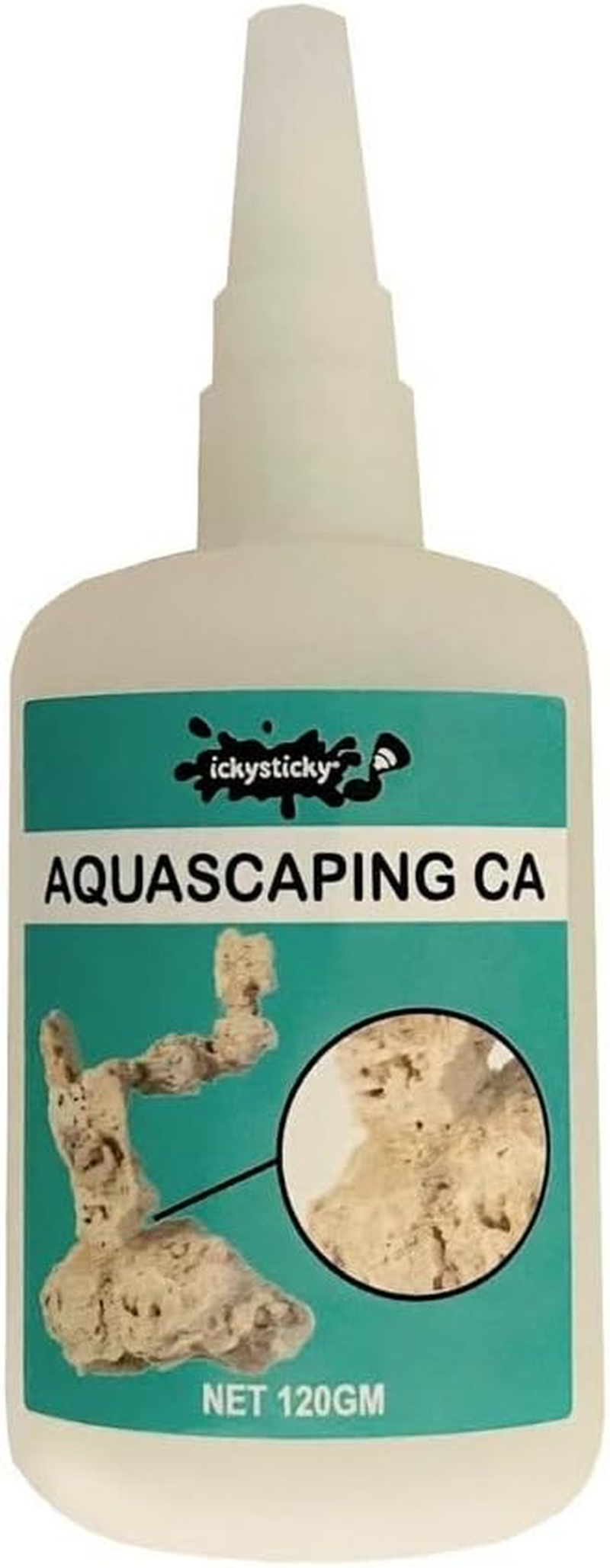 Ickysticky Aquascaping Glue 120 G Aquarium Adhesive - Long Lasting High Viscosity Quick Drying Glue Fish Tank Accessories, Aquascaping, Coral. image number 1