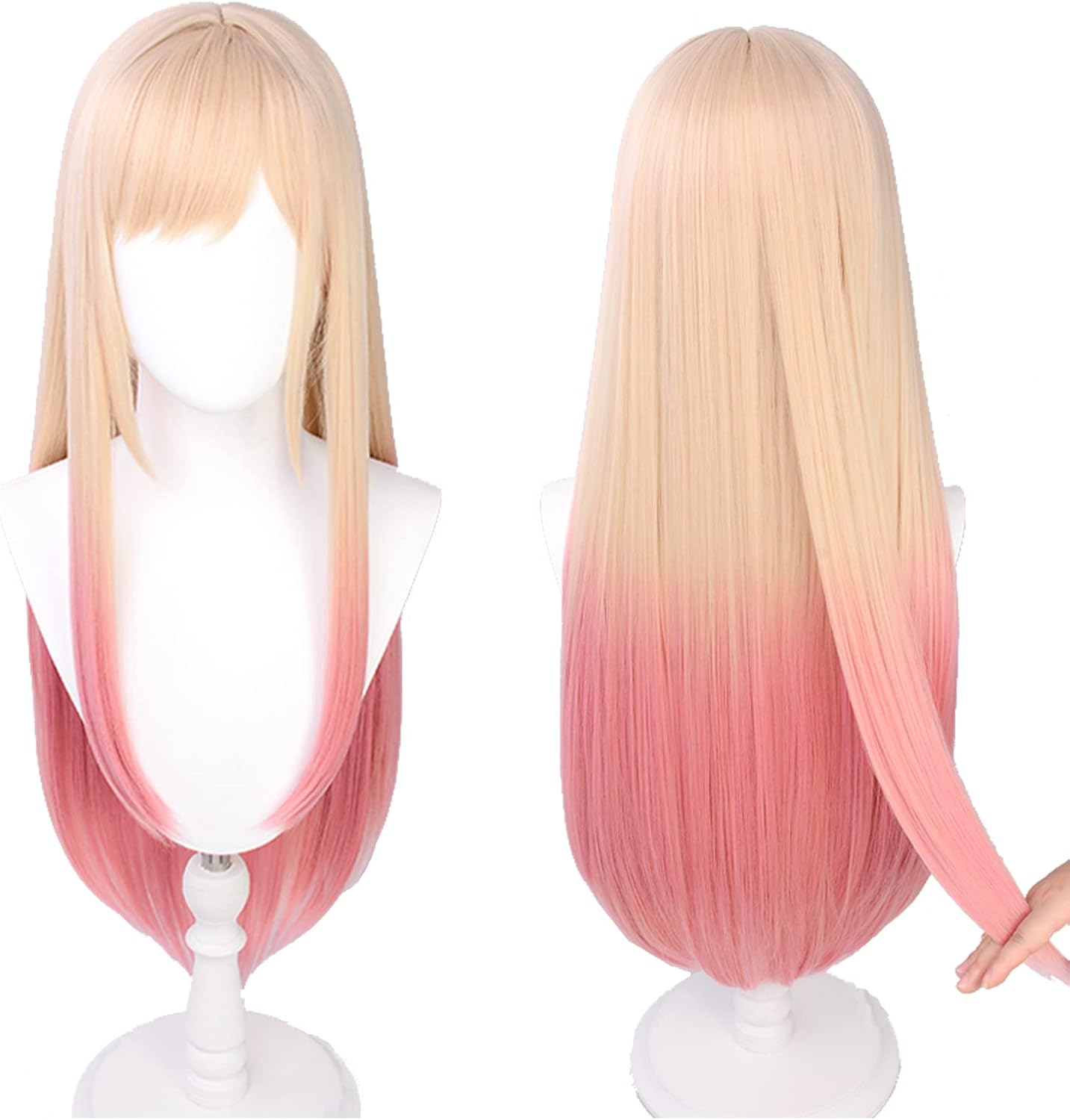 My Dress up Darling Cosplay Wig Yellow Pink Gradient Long Straight Actual Ombre (Kitagawa Marin) image number 5