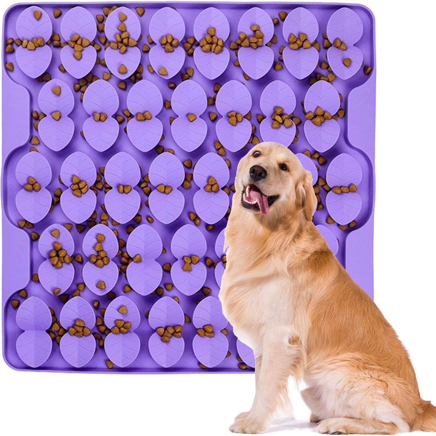 Snuffle Mat for Dogs, Premium Silicone Dog Food Slow Feeder, Encourages Natural Foraging Skills, Interactive Feed Game Toy (Purple/Medium) image number 6
