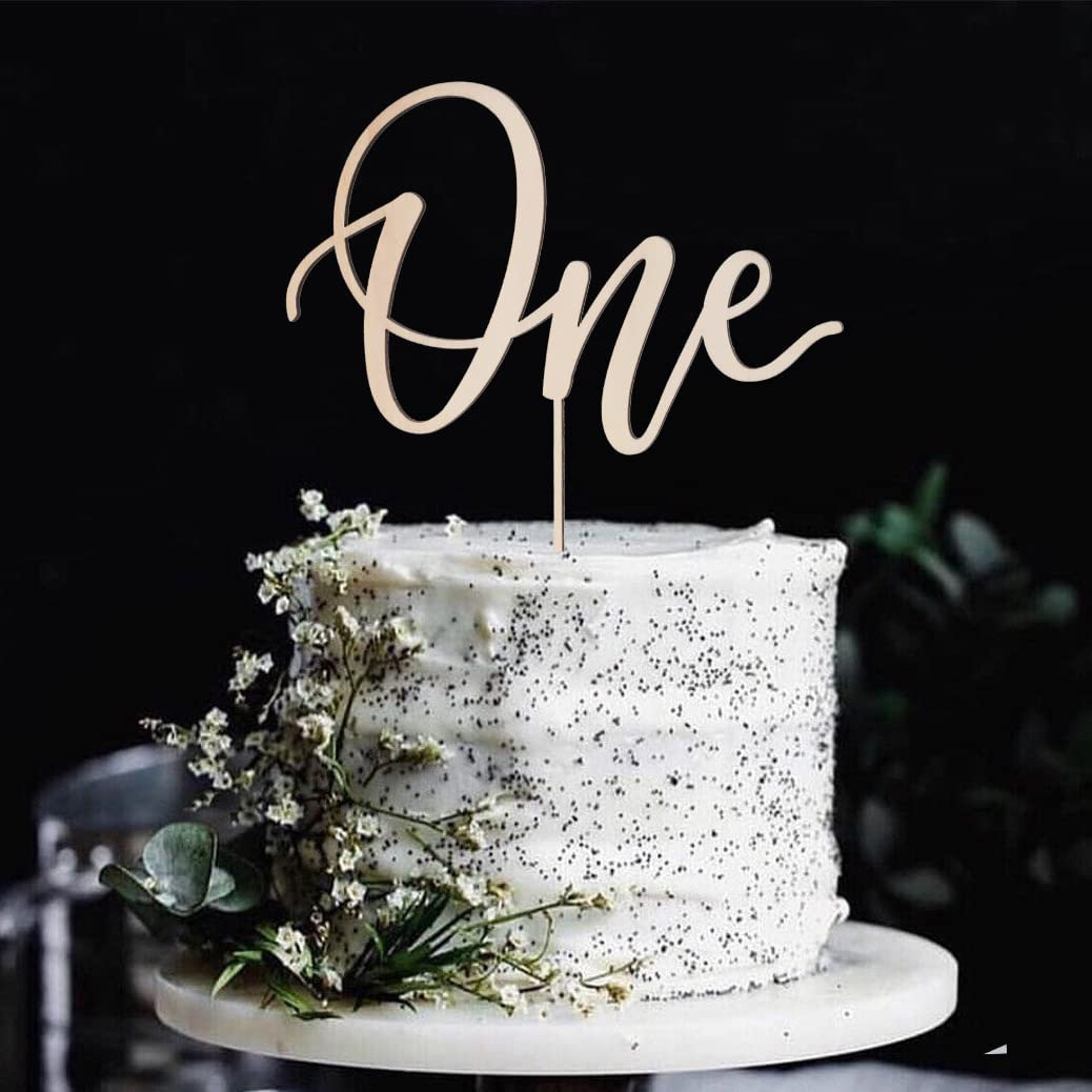 First Birthday Smash Cake Topper - 1St Birthday Wooden Topper for Photo Booth, Party Decoration image number 5