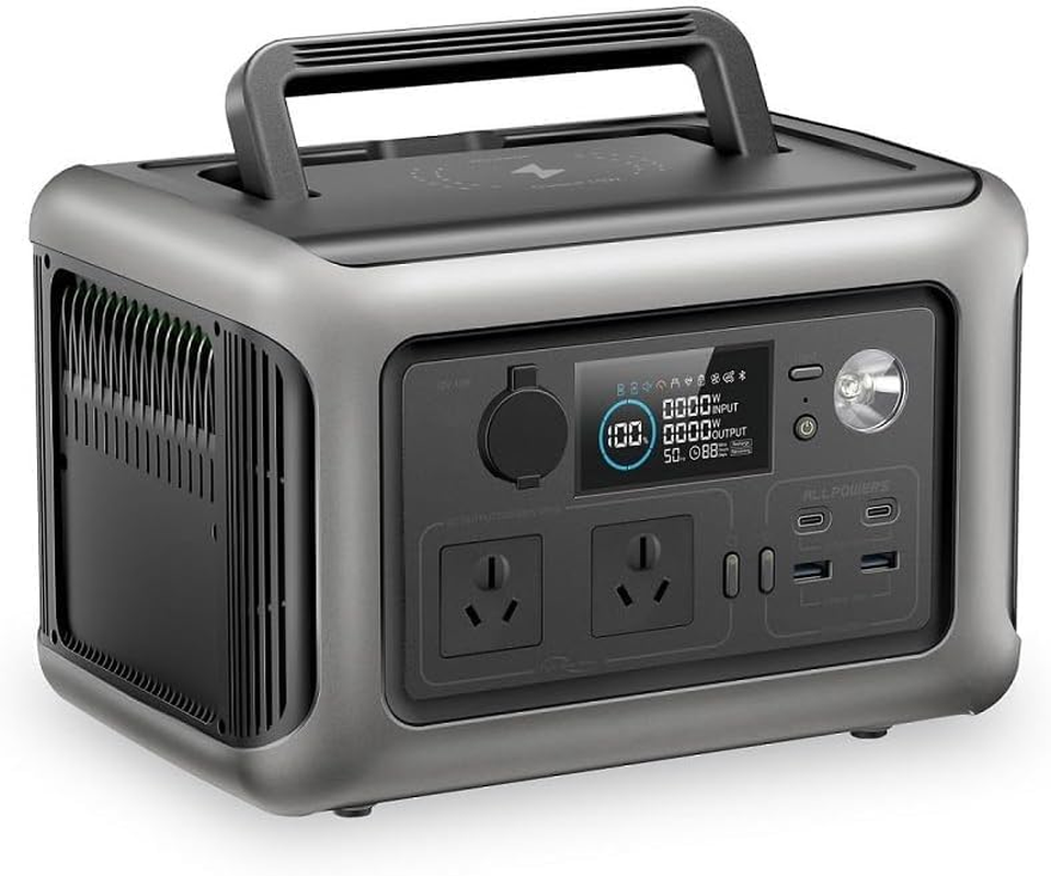 ALLPOWERS Portable Power Station R600, 299Wh Solar Generator W/ 2 * 600W AC Outlets(Peak 1200W), 1 Hour Fast Charging, Lifepo4 UPS Power Supply Backup for Emergency Camping RV Outdoors Home Use image number 4