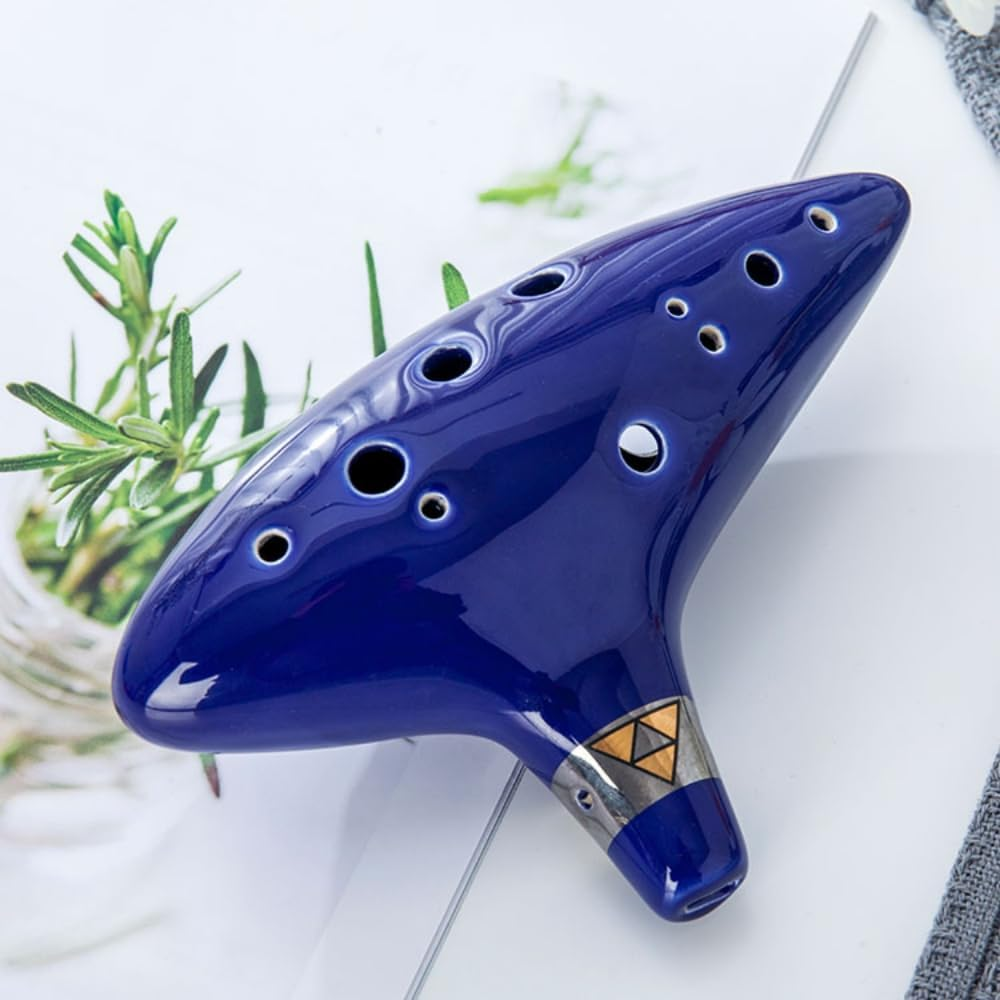 Ocarina Instrument 12 Hole Alto C Ceramic Ocarina with Songbook Bag Display Stand,Musical Instrument Kids Adults image number 5
