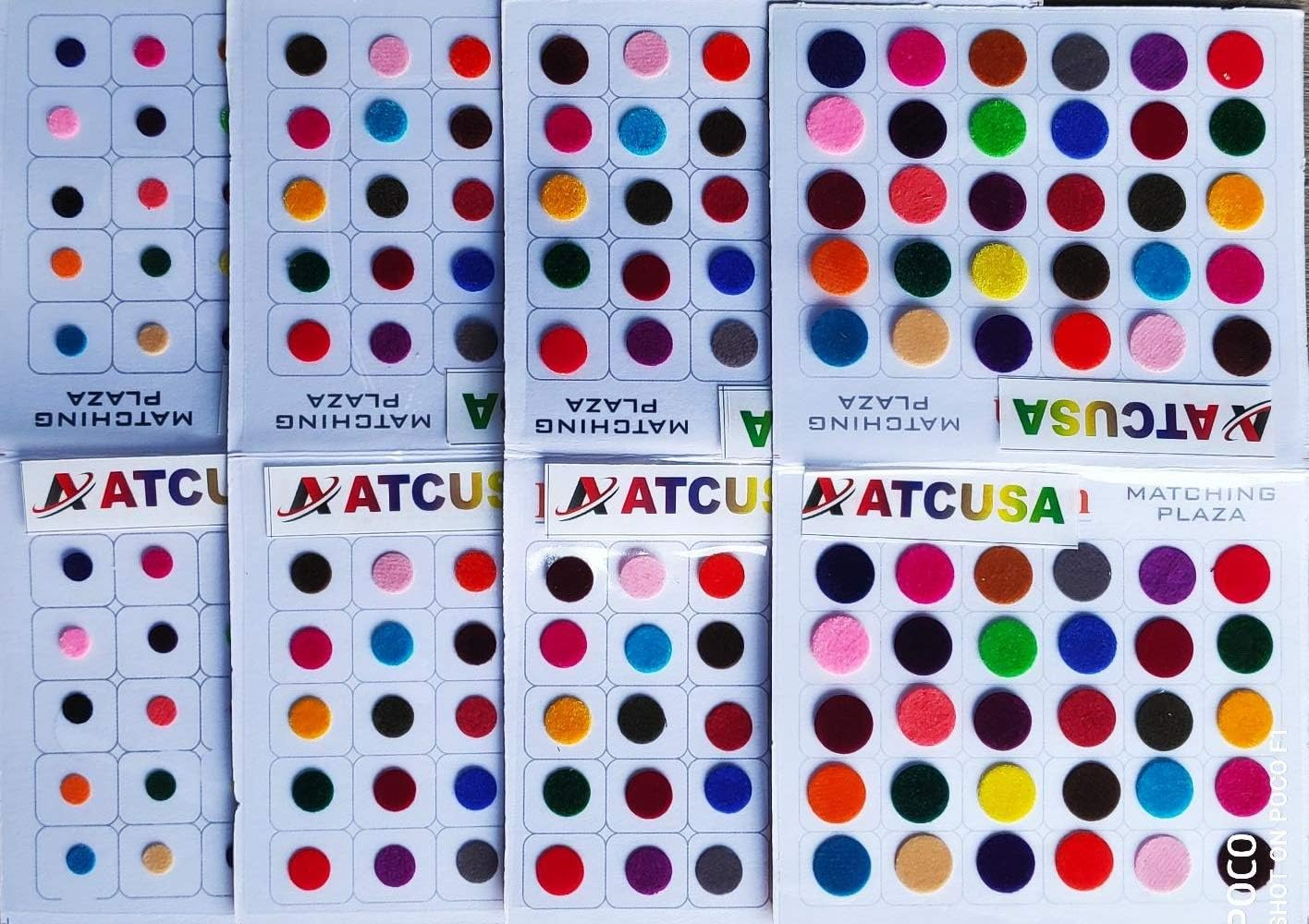 ATCUSA Premium Bindi Assorted Indian Daily Use Forehead Bindi round Dot Tattoo Body Art Sticker Craft Decor Belly Decor 240 Count (Pack of 1) Multi Color image number 4