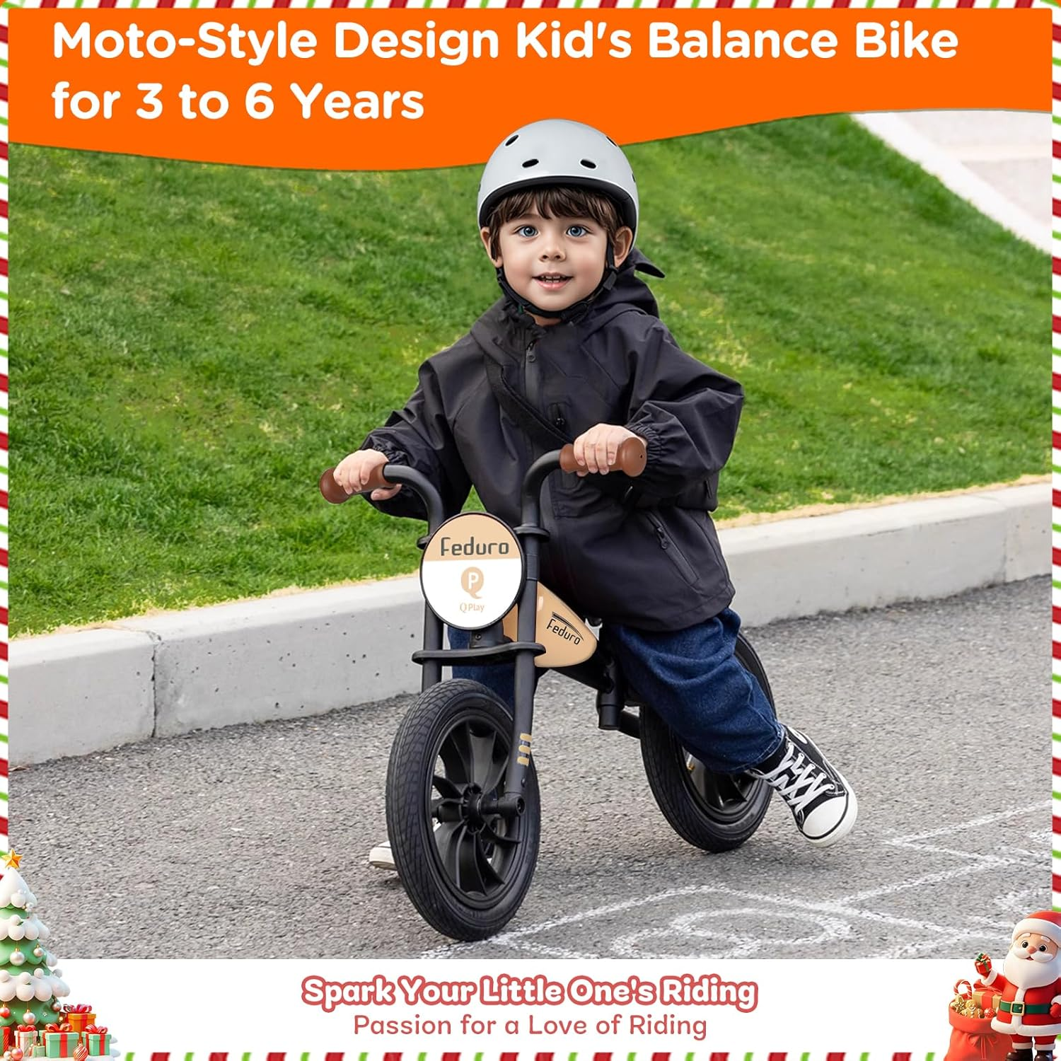 Qplay Kid'S Balance Bikes for Boys & Girls Age 3 to 6 Years Old,12" Toddler Push Bike No Pedal Balance Bicycle with Adjustable Seat -Track Racing Style Gifts Toy - Red image number 3