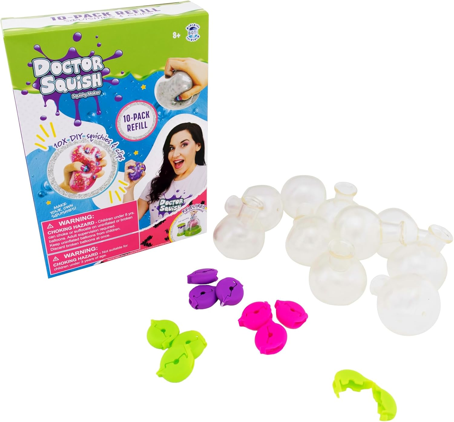 Doctor Squish Squishies & Clips 10-Piece Refill Pack