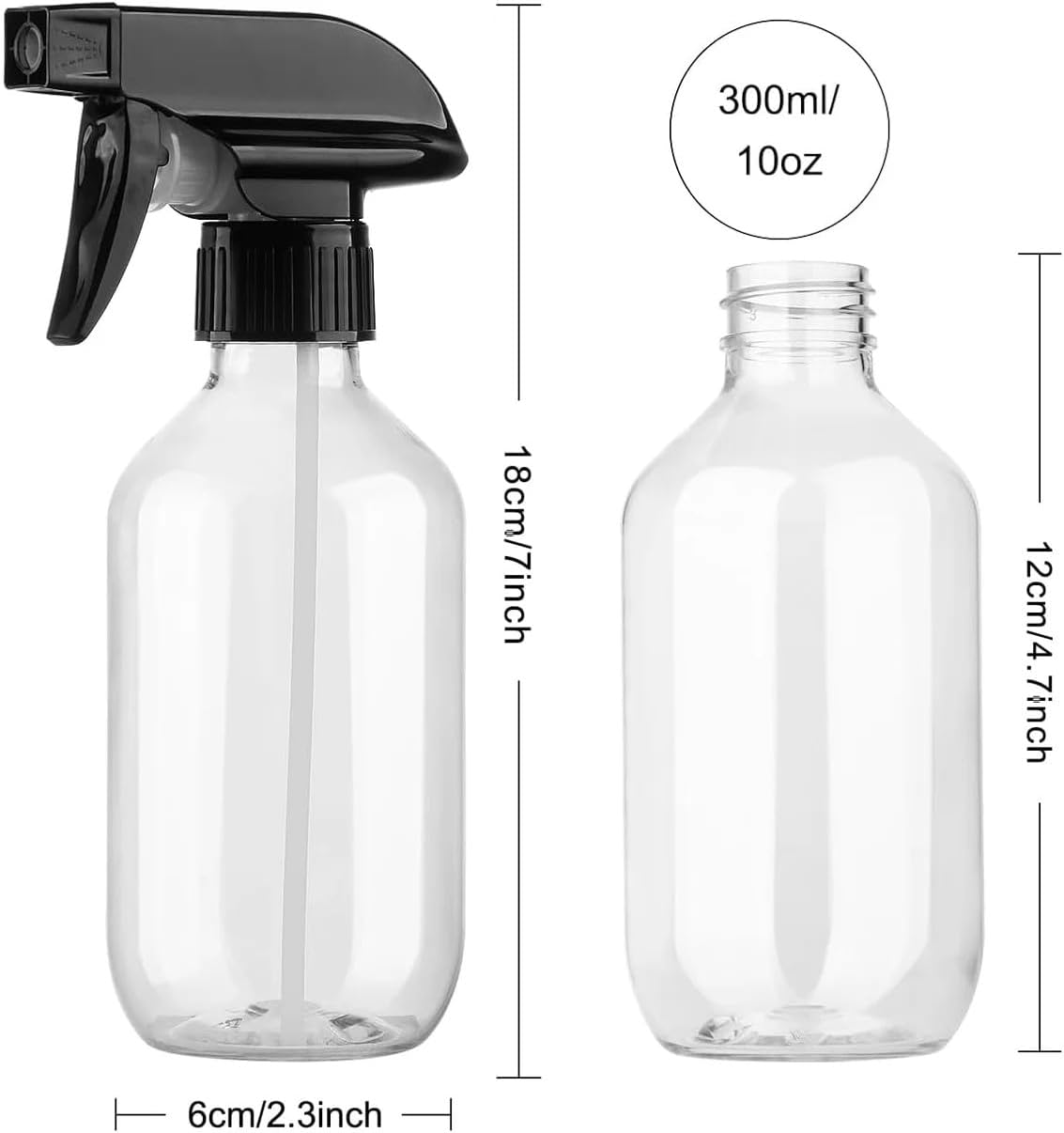 3 Pack Spray Bottles Water Spray Bottle for Plant 10 Oz/300 Ml Plastic Refillable Containers Fine Mist Small Spray Bottle with Adjustable Nozzle for Hair Cooking Cleaning (Clear) image number 5