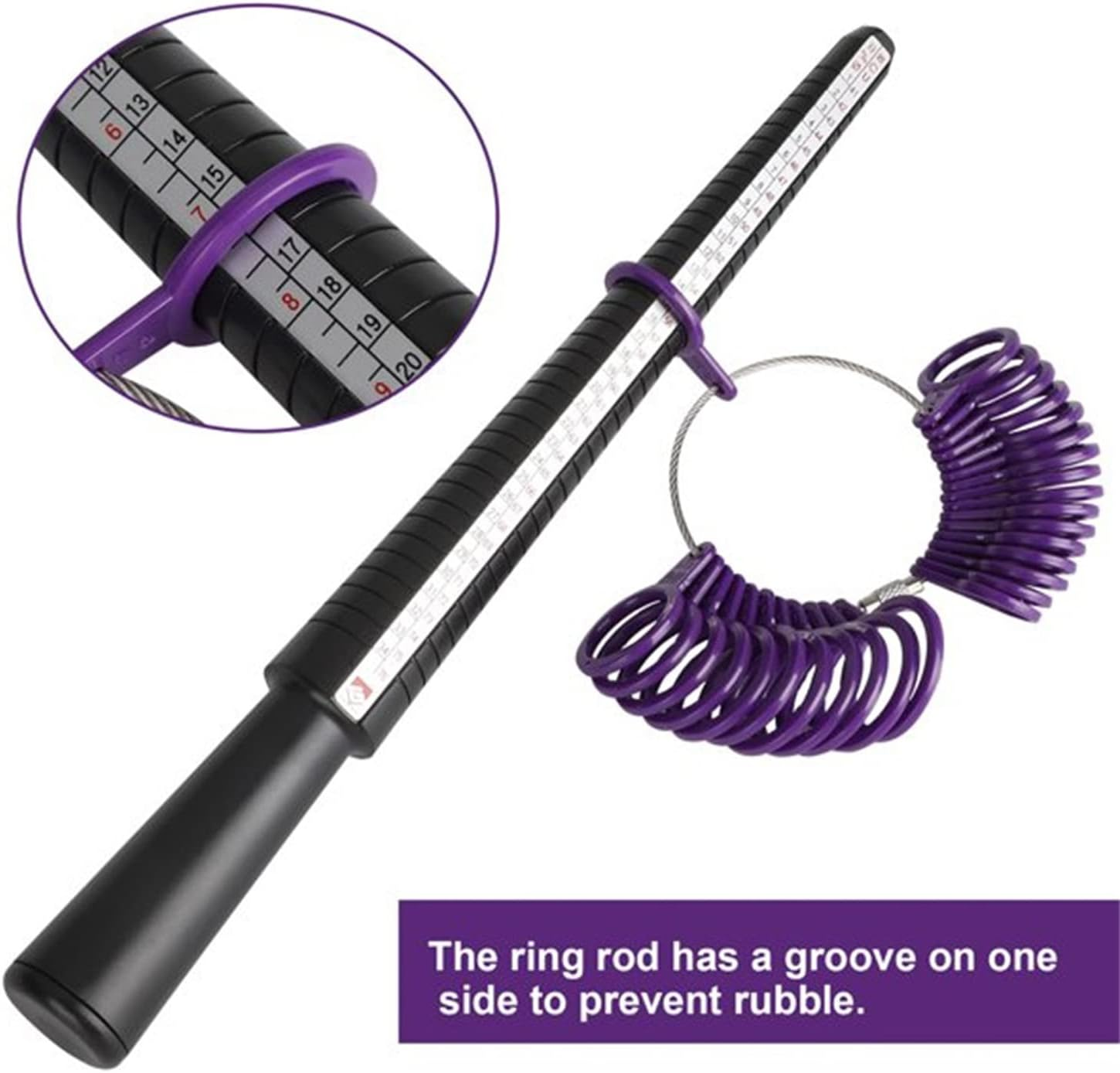 Jewelry Tool Set - Ring Mandrel Stick, Finger Size Measuring Kit with Sizer Belts, Plastic Gauge for Jewelry Making & Sizing image number 5