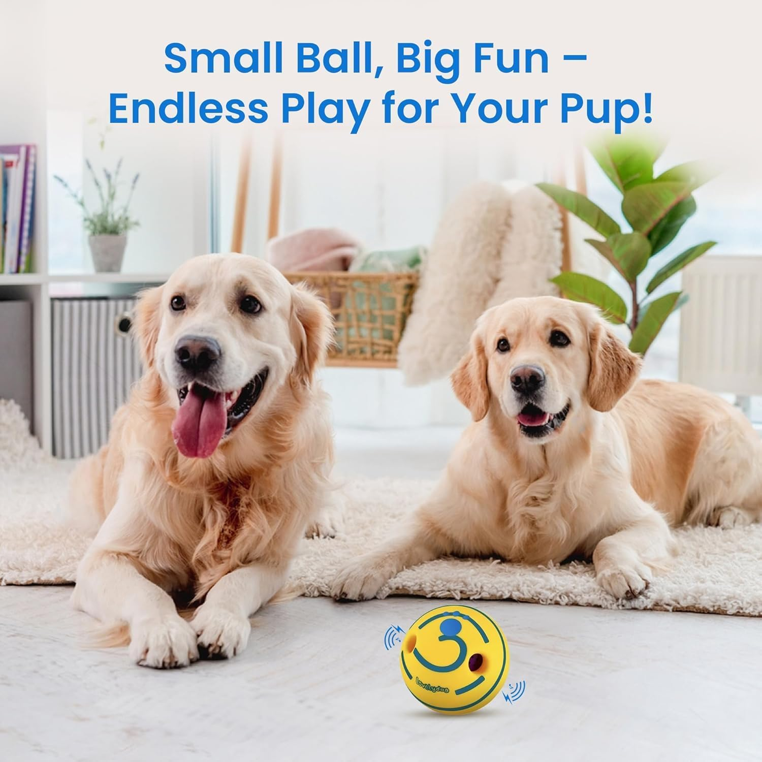 Tails and Treasure Durable Wobble Sound Dog Rolling Ball Interactive Waggle Giggle Ball Dog Toy - 11Cm image number 1